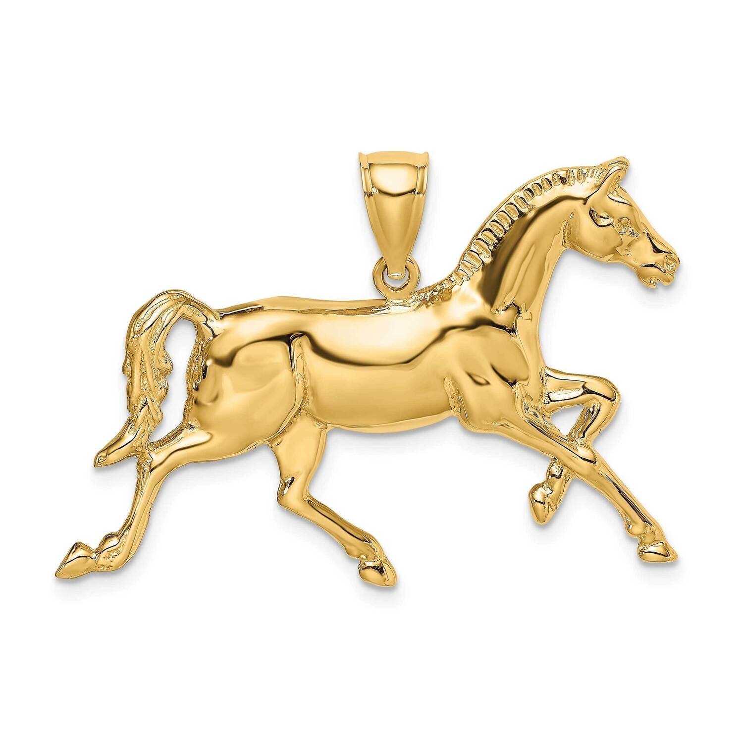 Polished Horse Charm 14k Gold 2-D K6538, MPN: K6538, 637218045273
