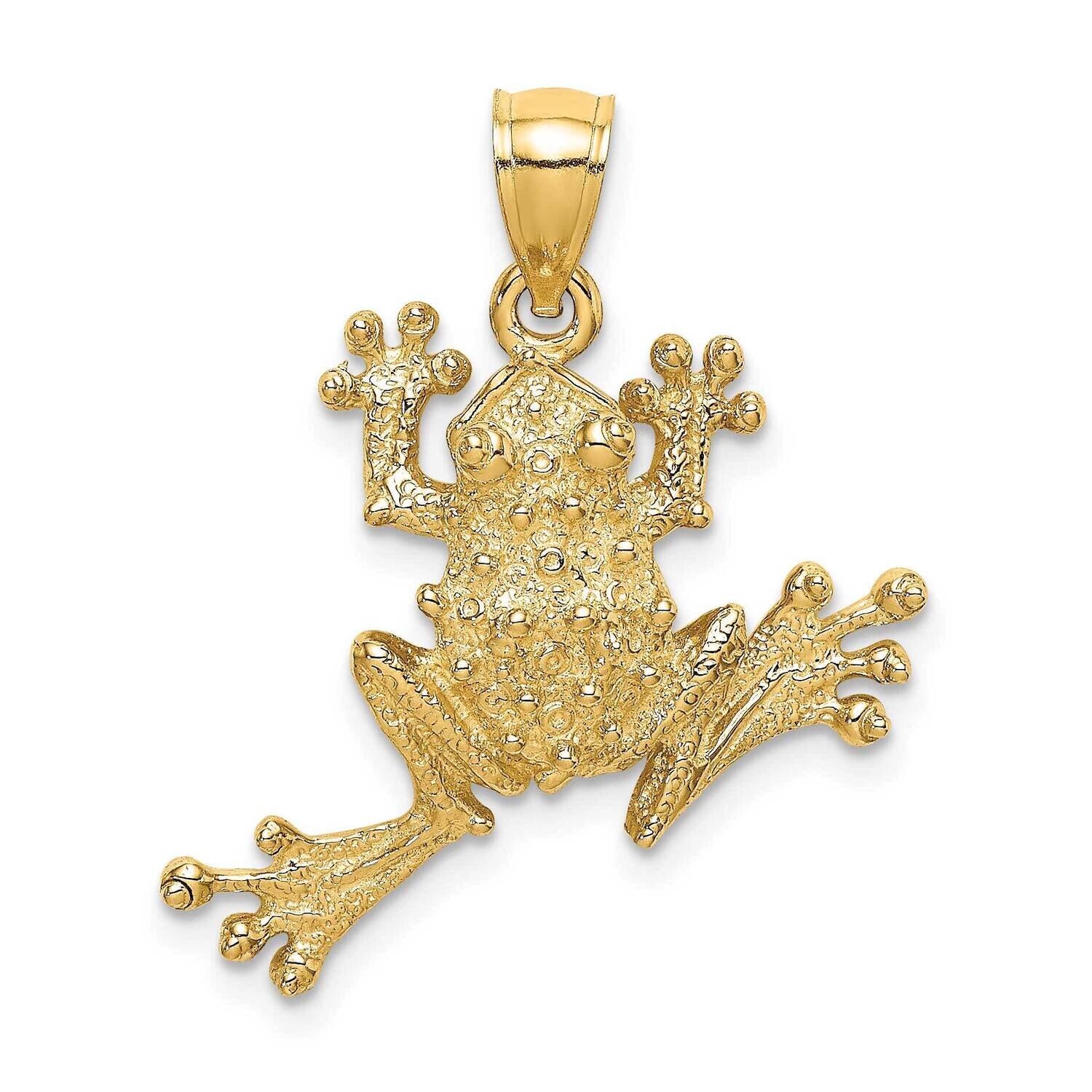 Textured Frog Charm 14k Gold 2-D K6552, MPN: K6552, 637218048816