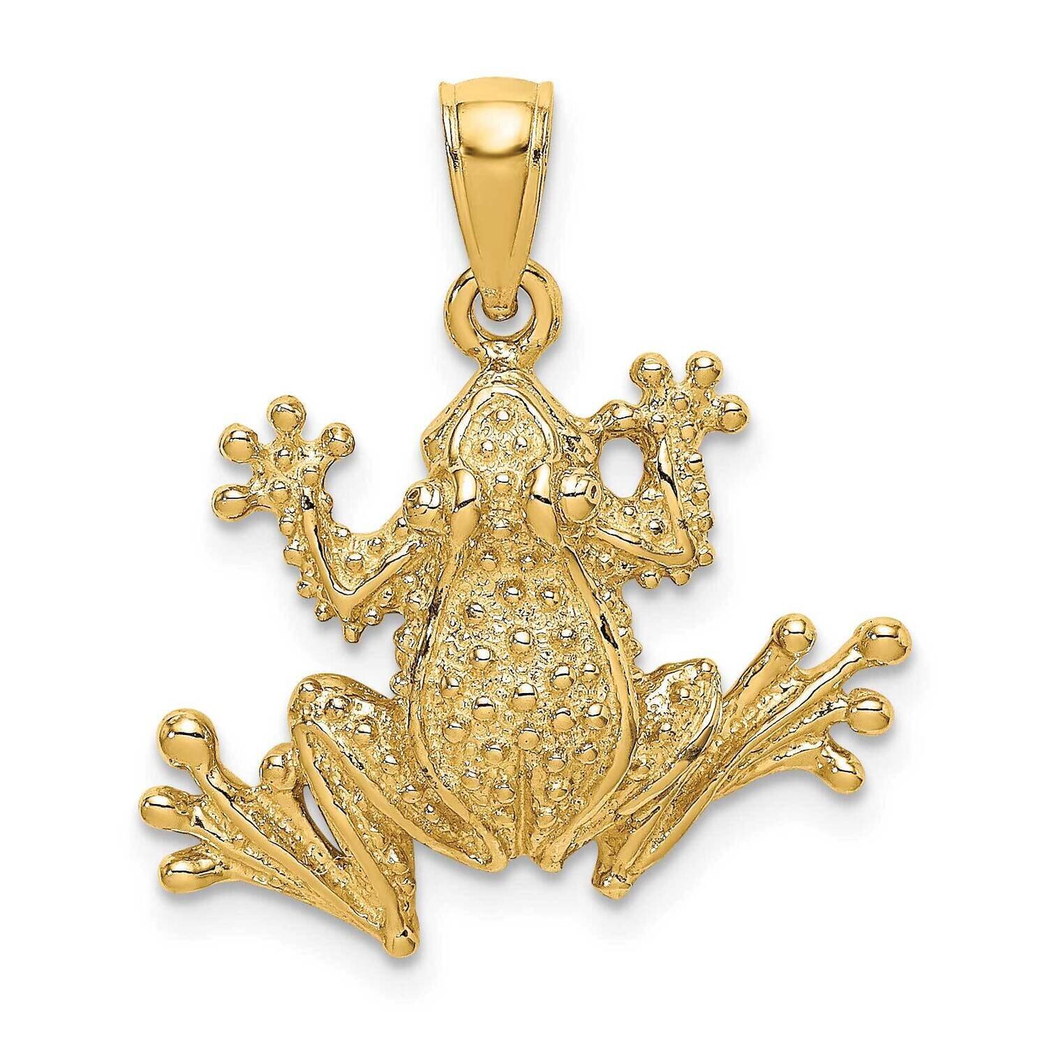 Textured Frog Charm 14k Gold 2-D K6553, MPN: K6553, 637218048823