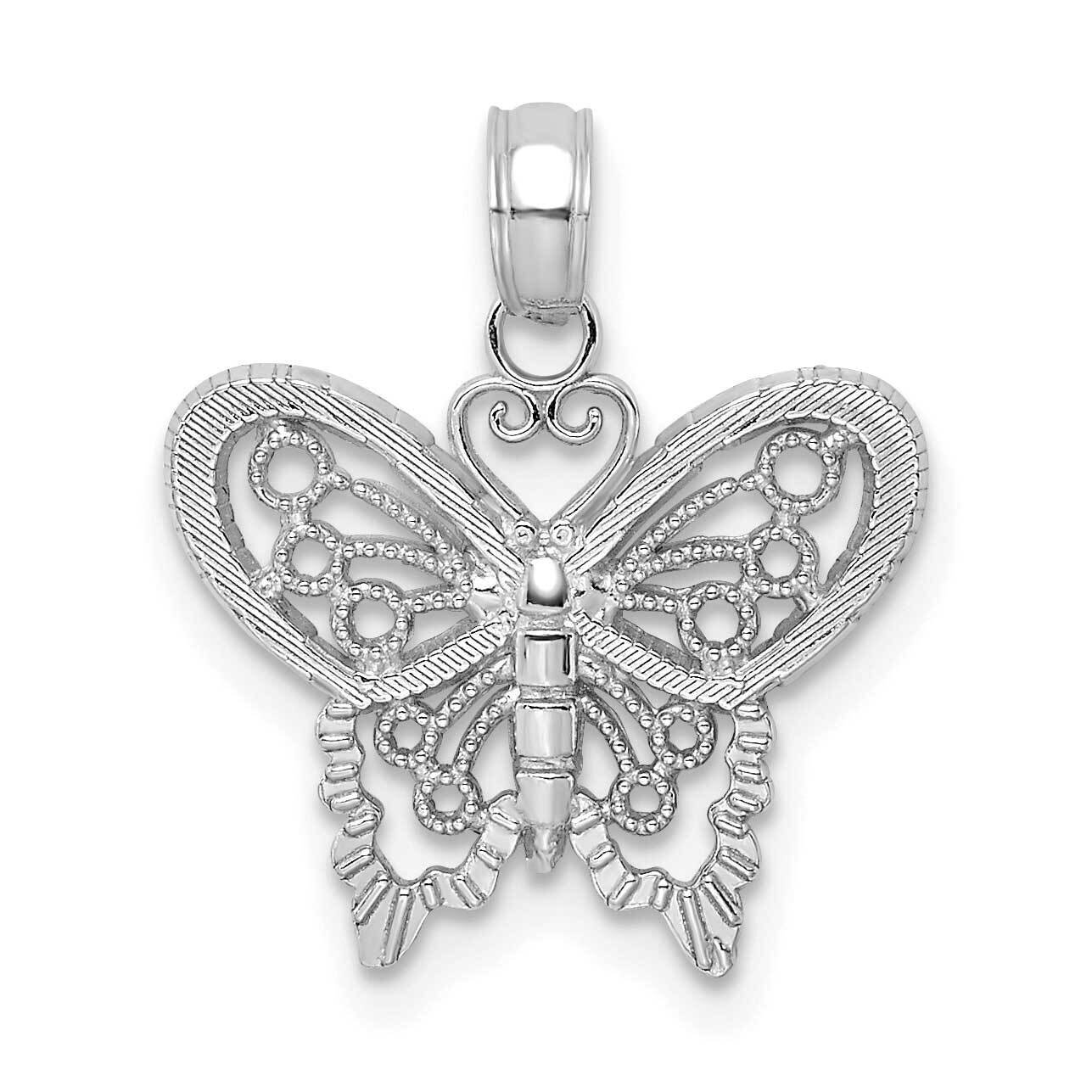 Butterfly Charm 14k White Gold Polished K6554W