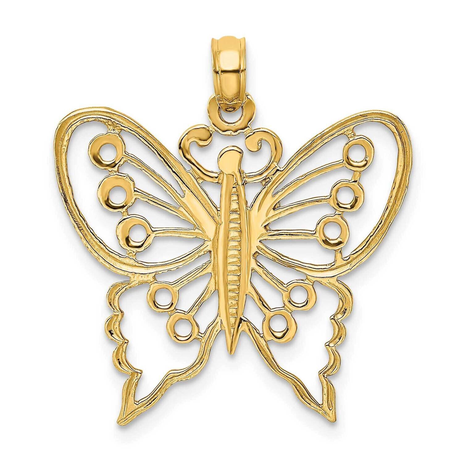Butterfly Charm 14k Gold Cut-out K6555