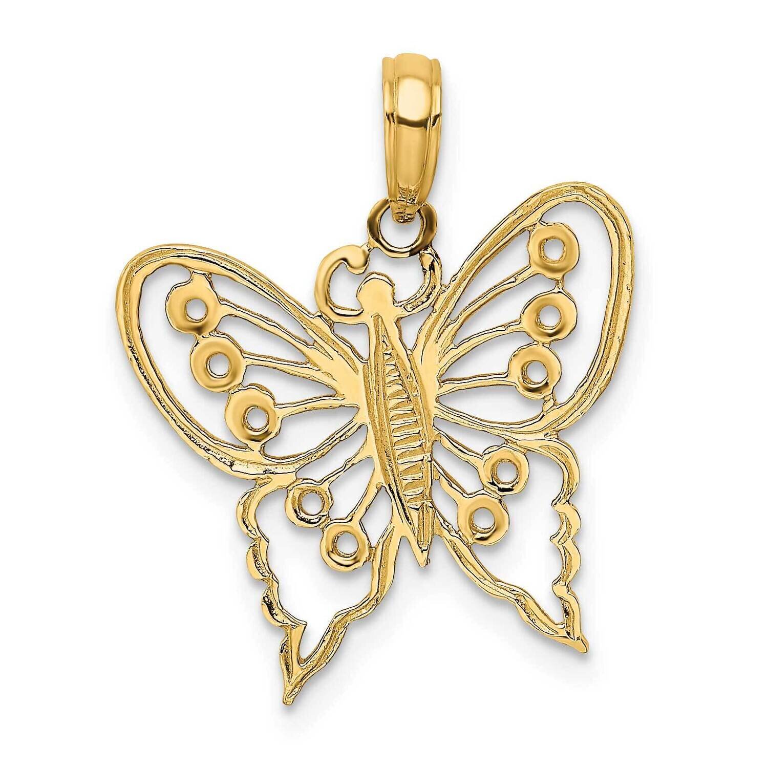 Butterfly Charm 14k Gold Cut-out K6556, MPN: K6556, 637218050239