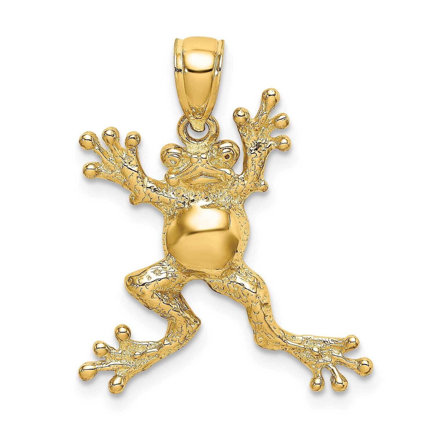 Frog with Pop Belly Charm 14k Gold 2-D K6560, MPN: K6560, 637218051670