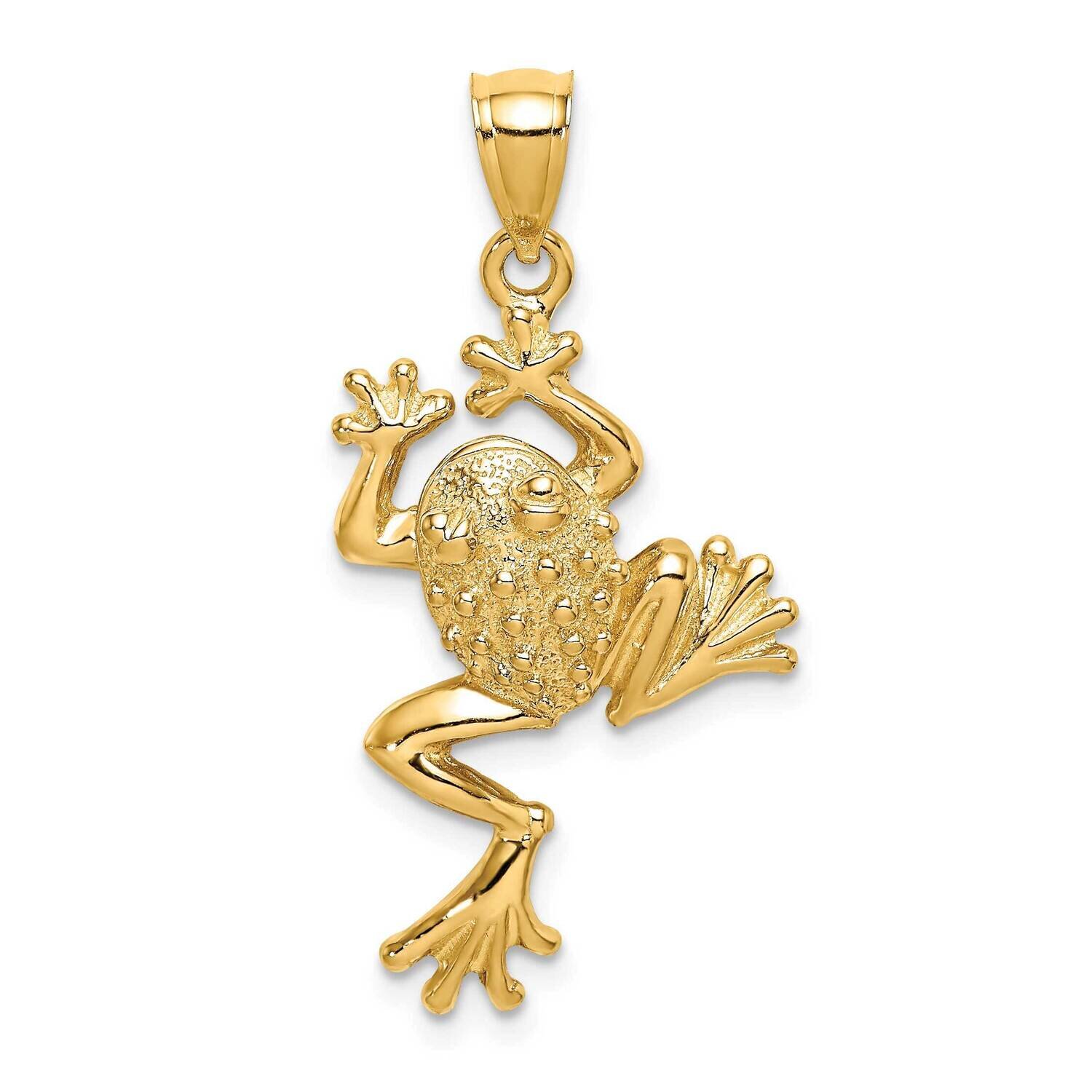 Frog with Textured Back Charm 14k Gold K6561