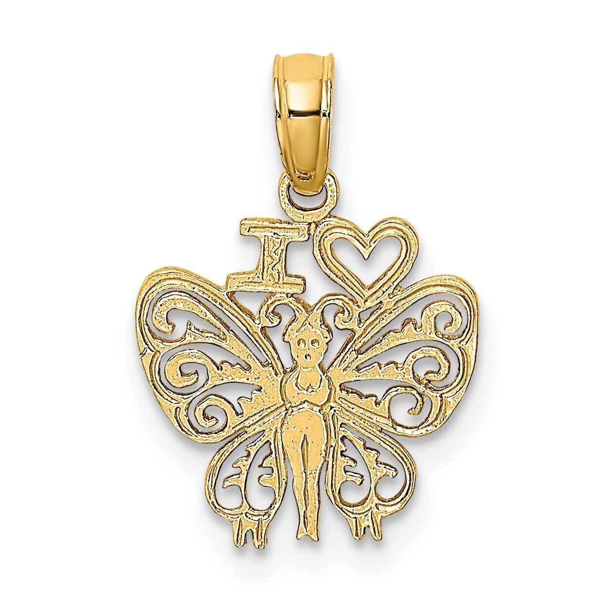 I Heart Butterfly Charm 14k Gold K6574, MPN: K6574, 637218001545