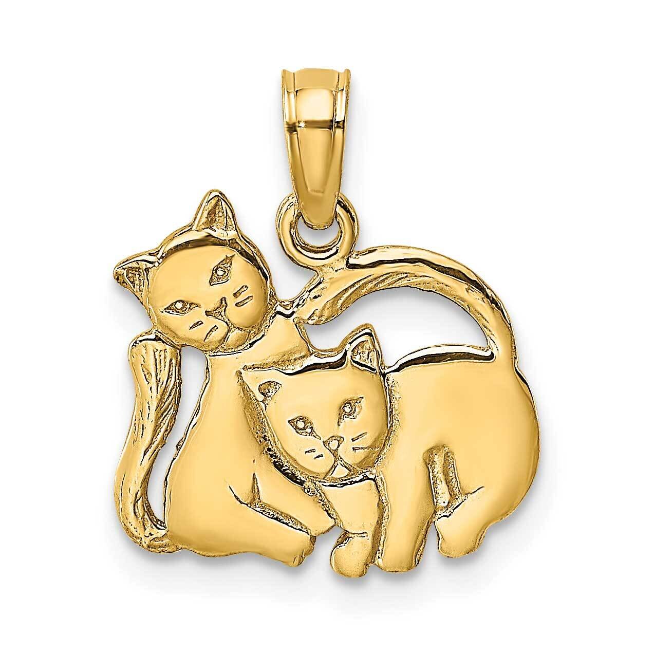 Two Kittens Charm 14k Gold 3-D Polished K6593, MPN: K6593, 637218089796