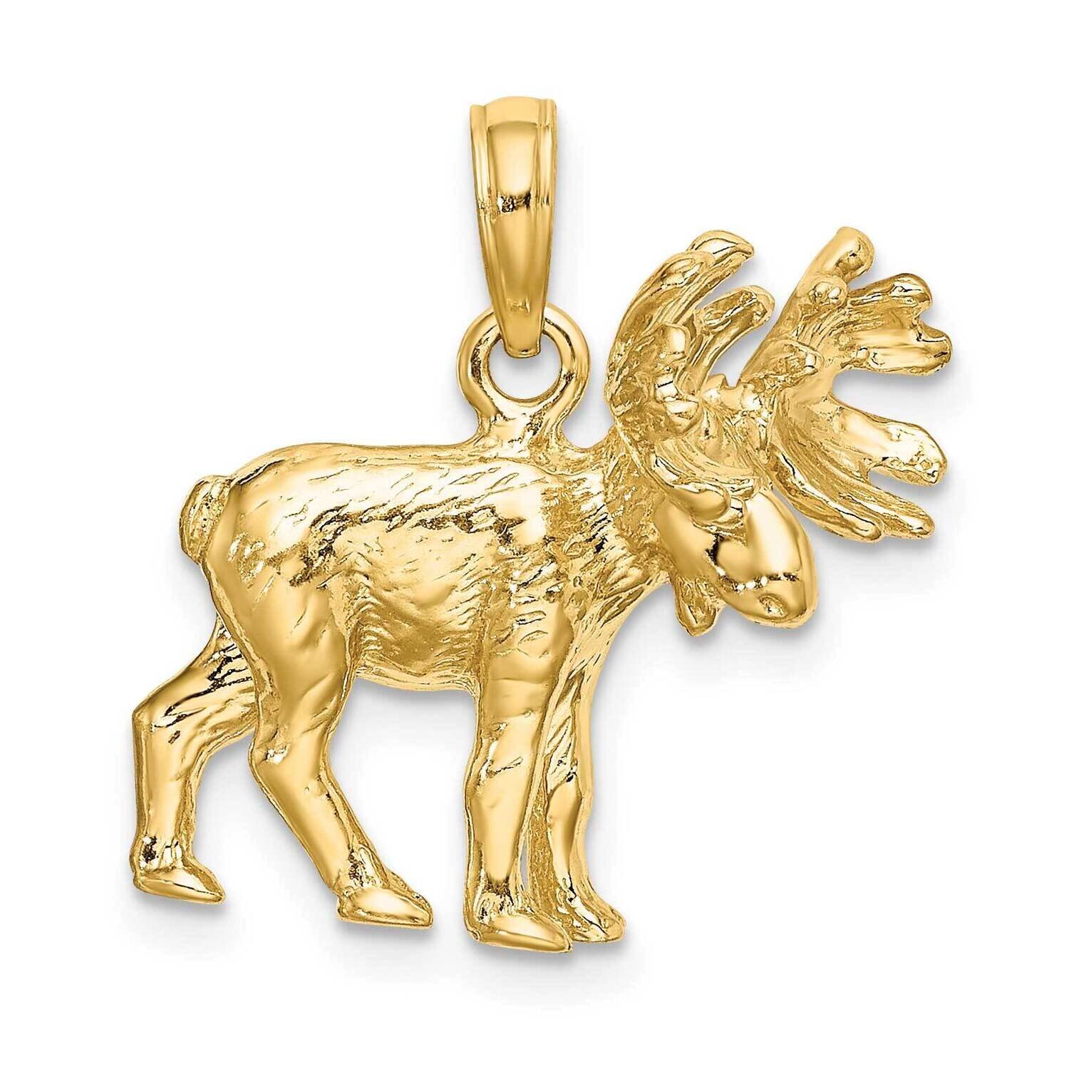 Moose Charm 14k Gold 3-D Textured K6605, MPN: K6605, 637218103935