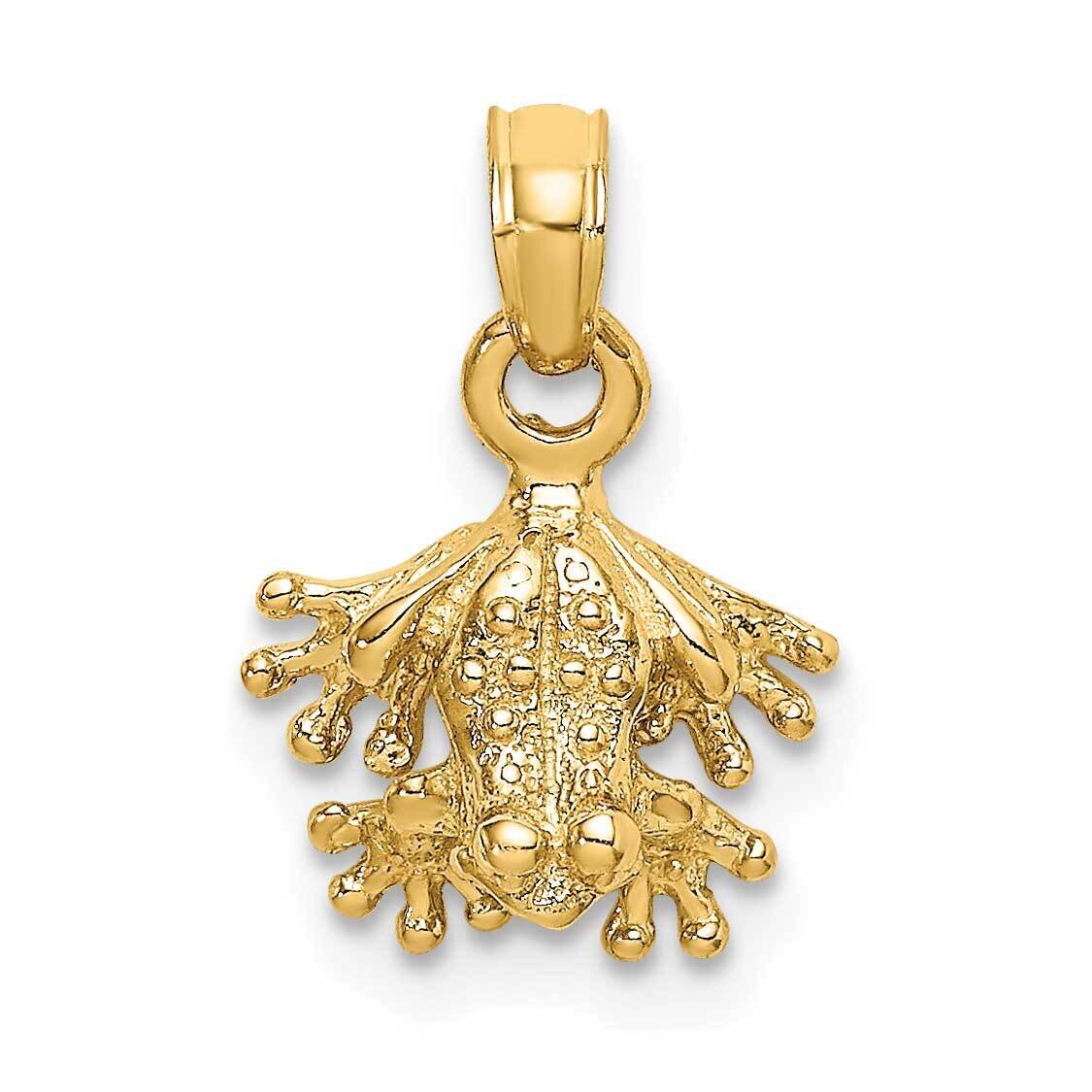 Mini Frog Facing Down Charm 14k Gold 3-D Textured K6607, MPN: K6607, 637218106547