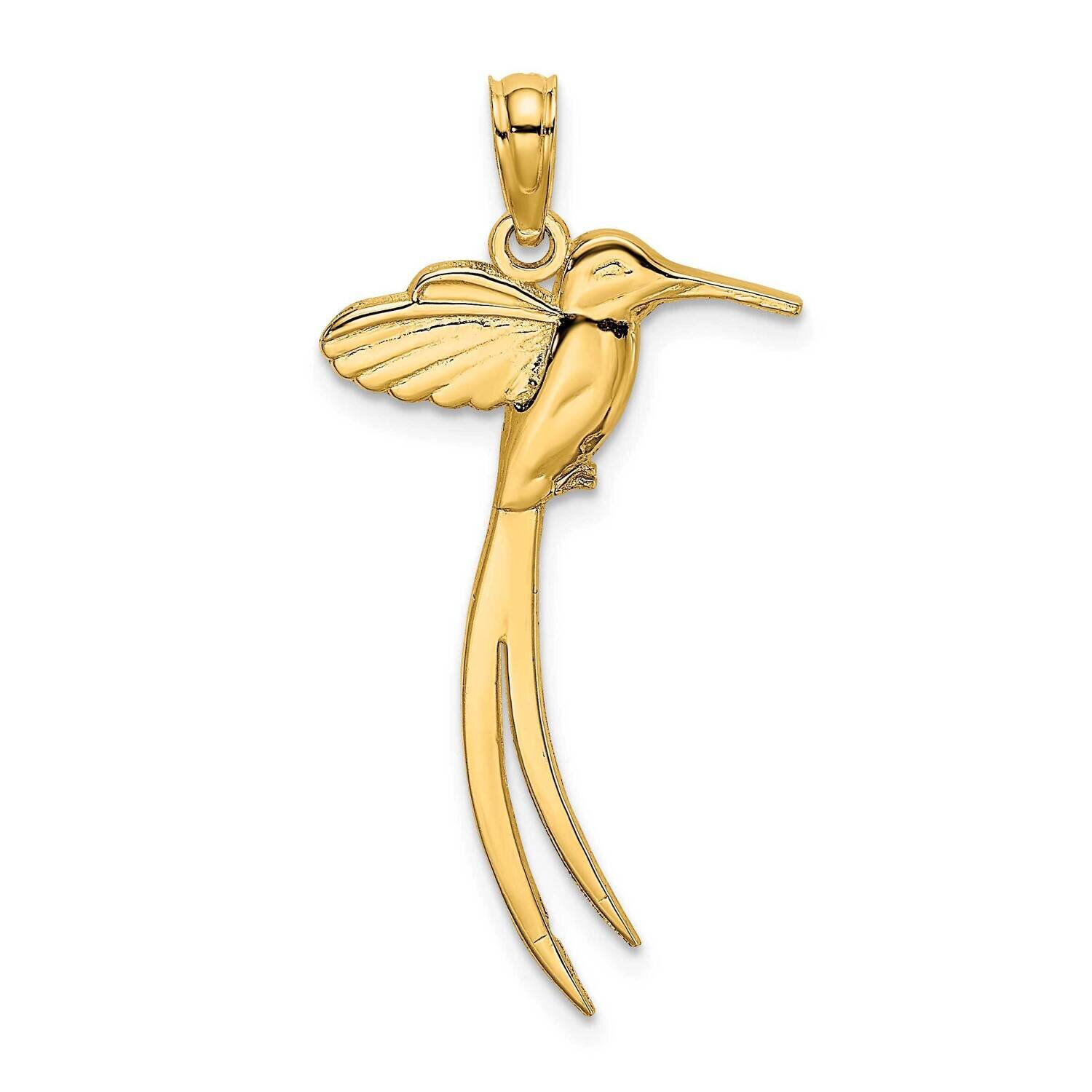 Bird with Long Tail Charm 14k Gold Polished K6610