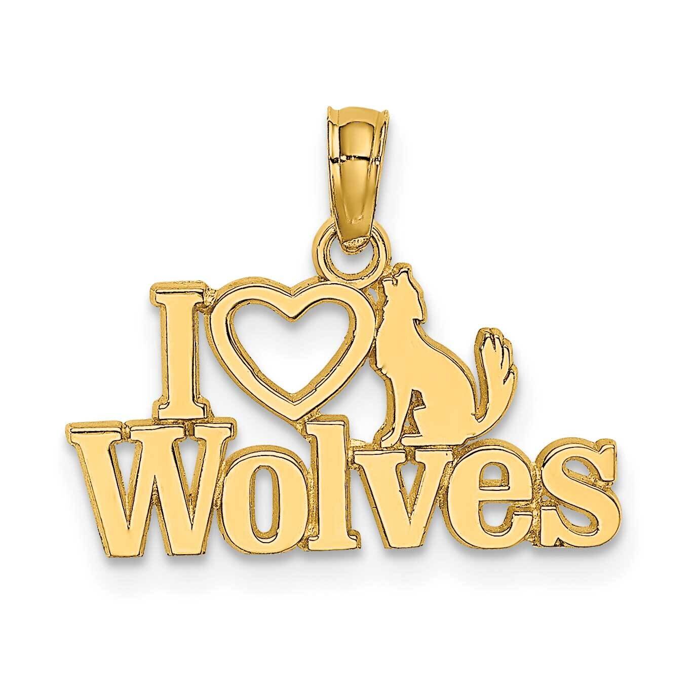 I Heart Wolves Charm 14k Gold K6614
