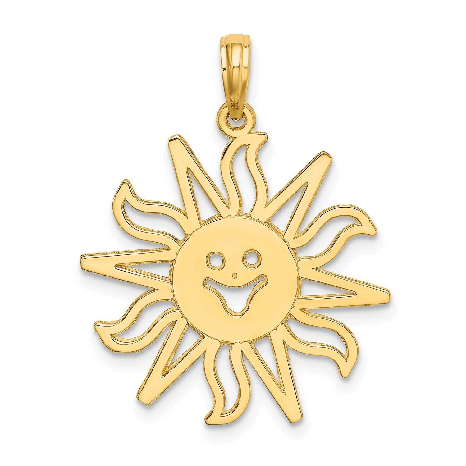 Smiling Sun Charm 14k Gold Cut-out K6618, MPN: K6618, 63721804289