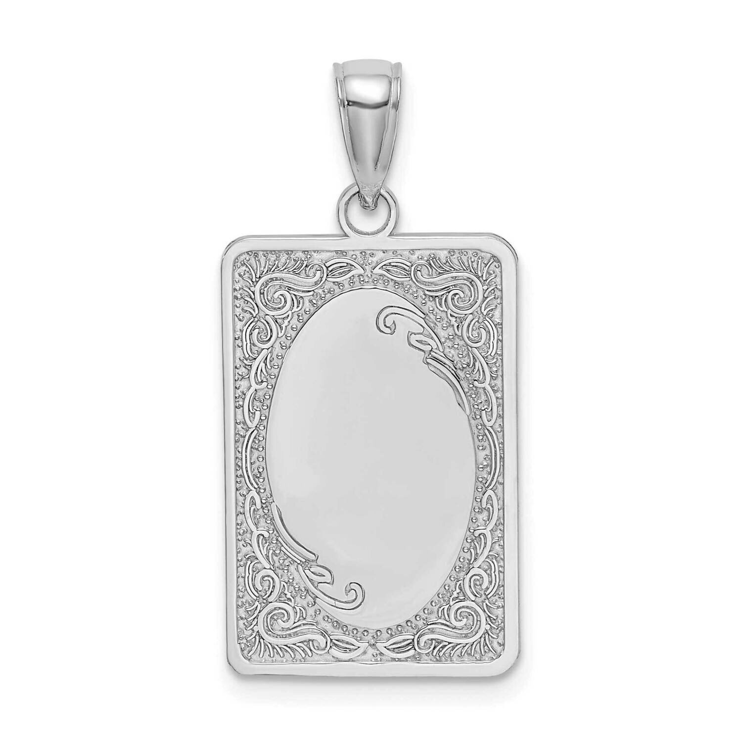 Rectangular Engraved Charm 14k White Gold K6633W, MPN: K6633W, 63721818897