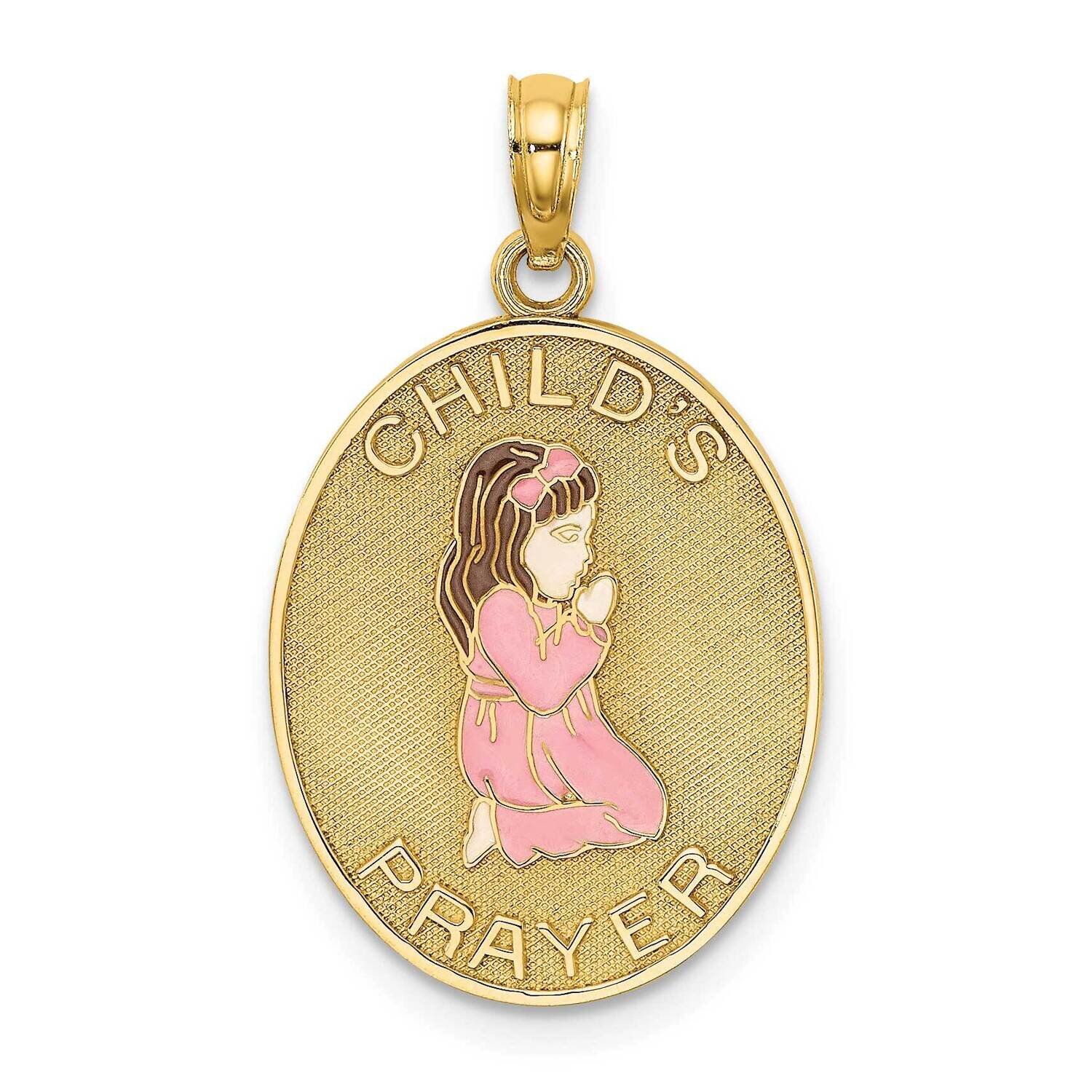Enamel Child&#39;S Night Time Prayer with Girl Praying Charm 14k Gold 3-D K6748, MPN: K6748, 6372181207…