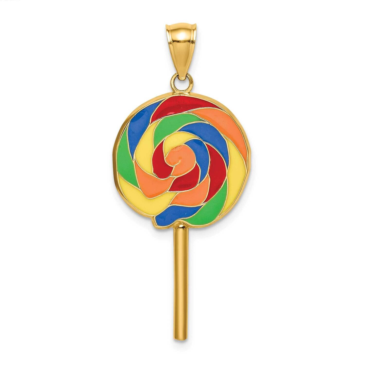Large 3-D Lollipop with Multi-Color Enamel (1 of 2) 14k Gold K6882