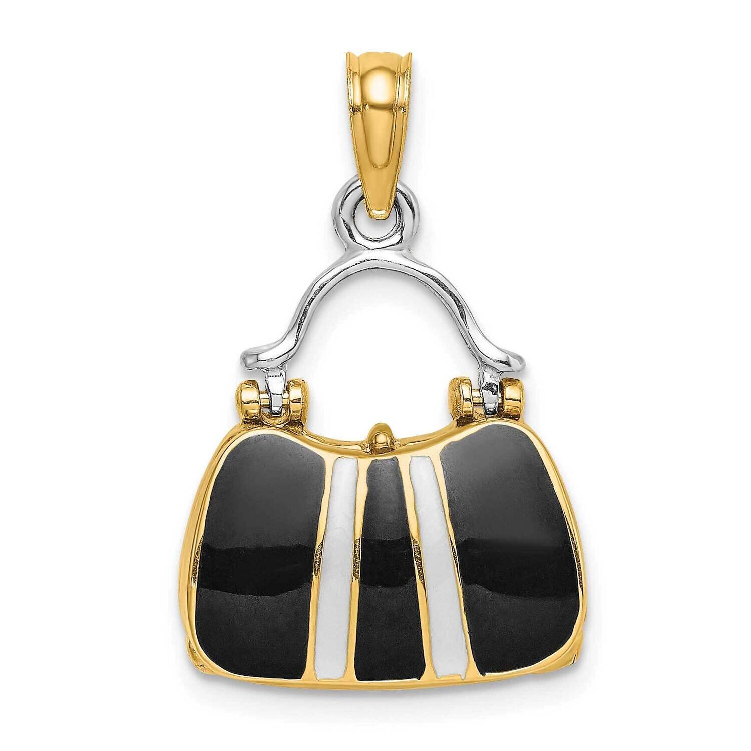 Enameled Moveable Handbag Charm 14k Gold 3-D K6930, MPN: K6930, 637218131419