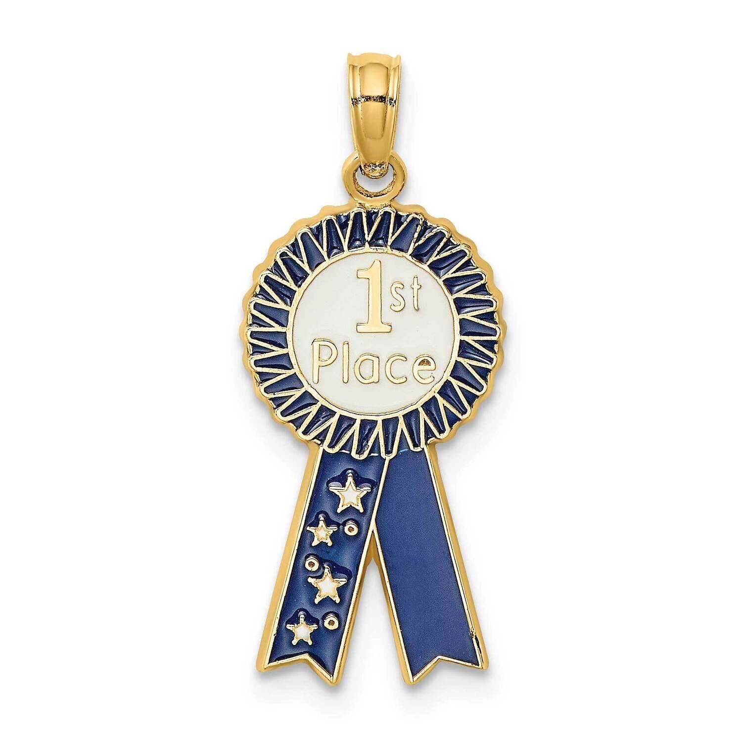 1St Place Ribbon Charm 14k Gold Enamel K6964, MPN: K6964, 637218134137