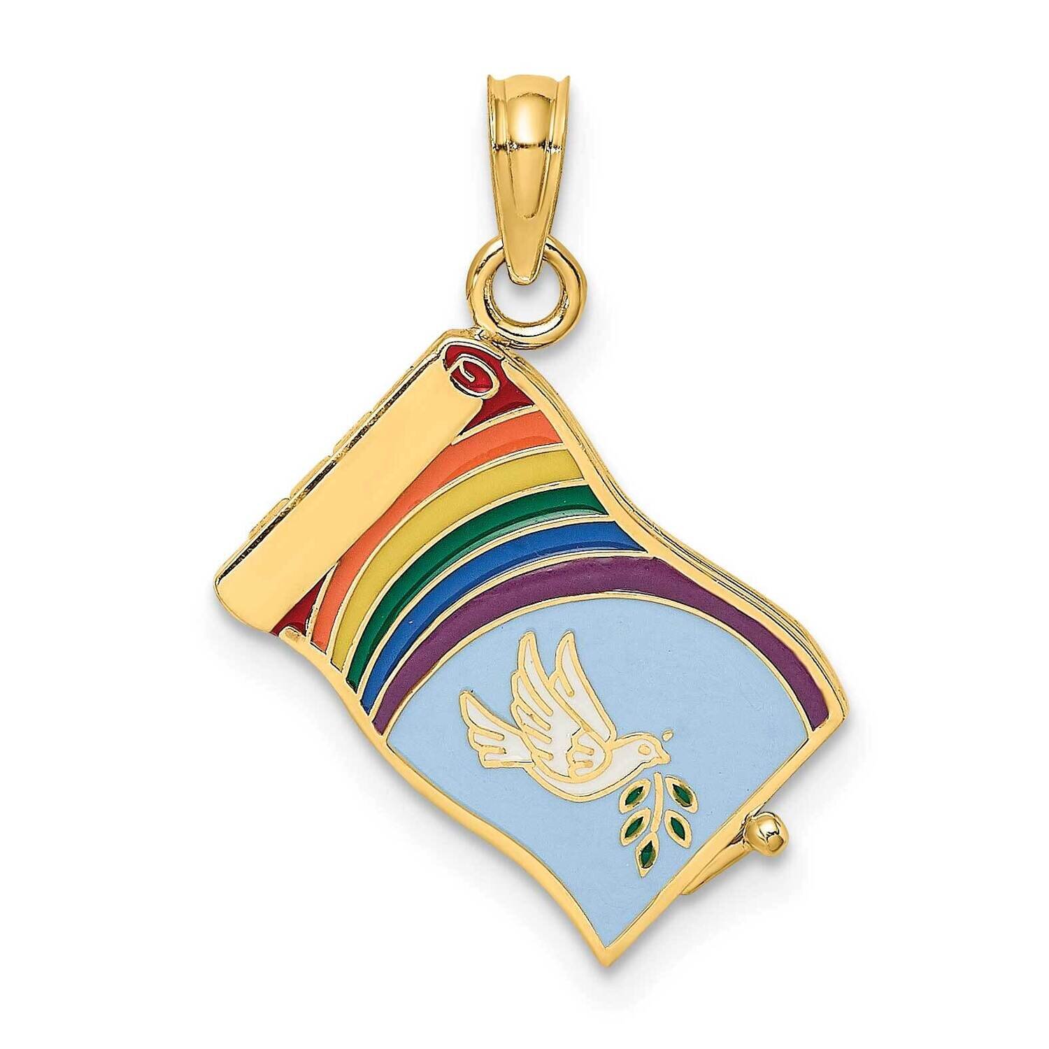 John 3:16 Book with Moveable Pages Rainbow Charm 14k Gold 3-D K7010, MPN: K7010, 637218138722