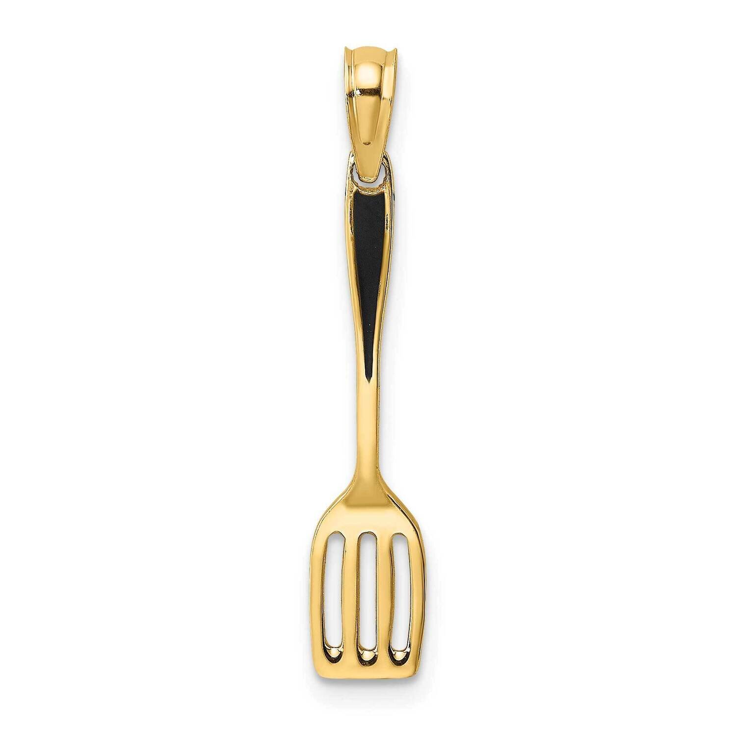 Black Enamel 3-D Spatula Charm 14k Gold K7019, MPN: K7019, 637218138807