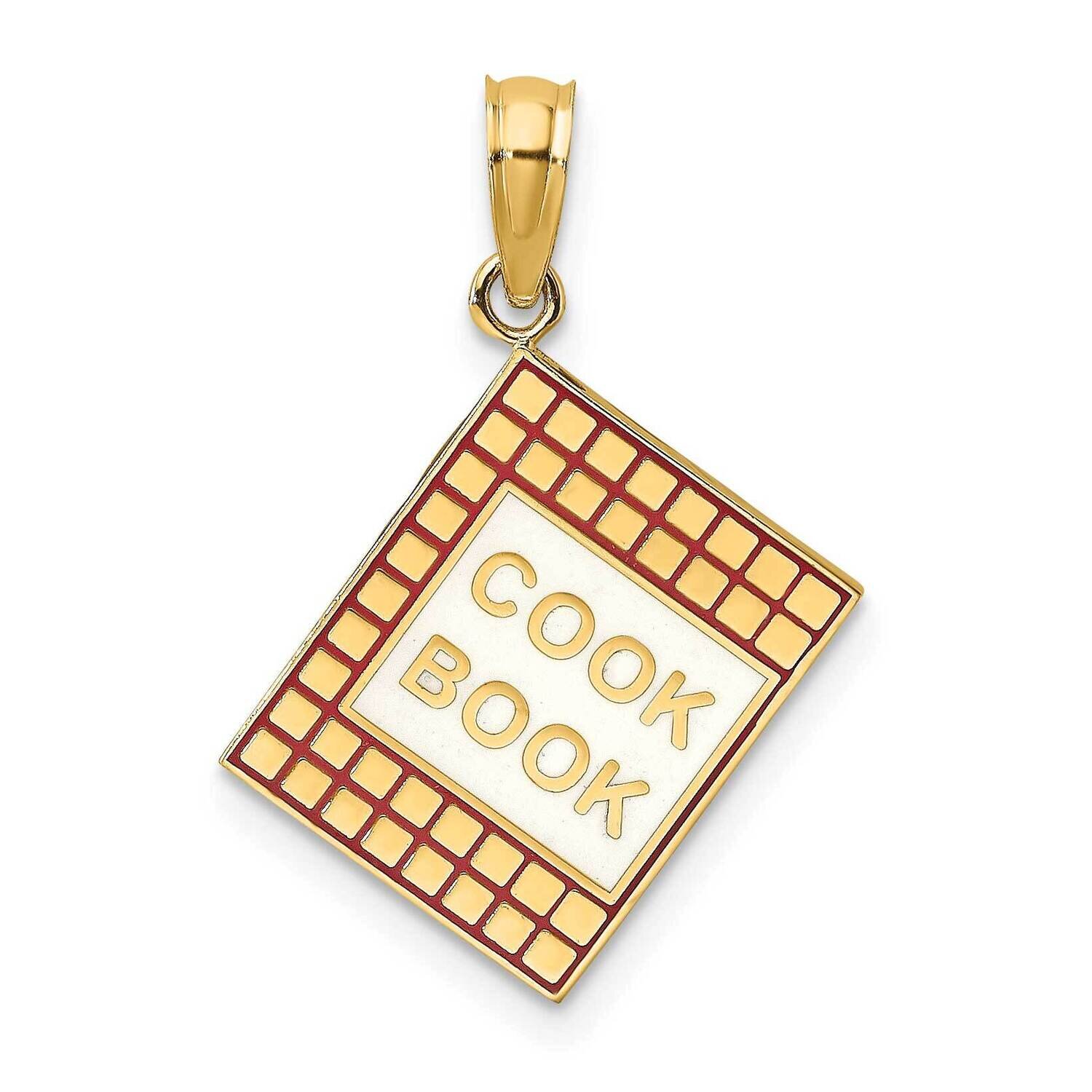 Red Enamel 3-D Cook Book Charm 14k Gold K7025, MPN: K7025, 637218139842