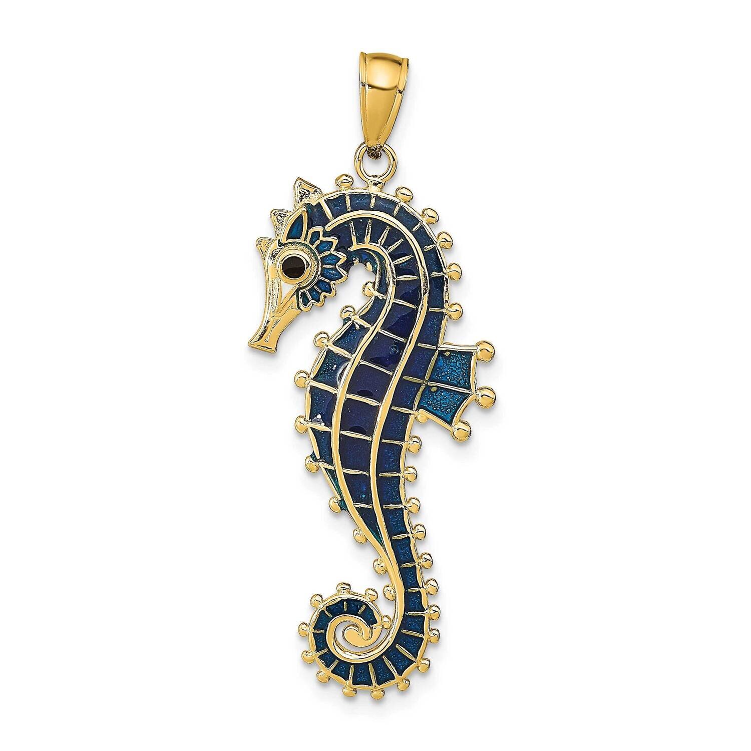 Seahorse Pendant 14k Gold Enamel K7044, MPN: K7044, 63721814097