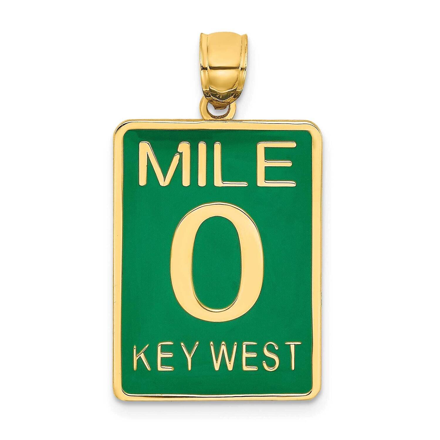 Mile Marker 0 Key West Charm 14k Gold Enamel K7054, MPN: K7054, 637218141197