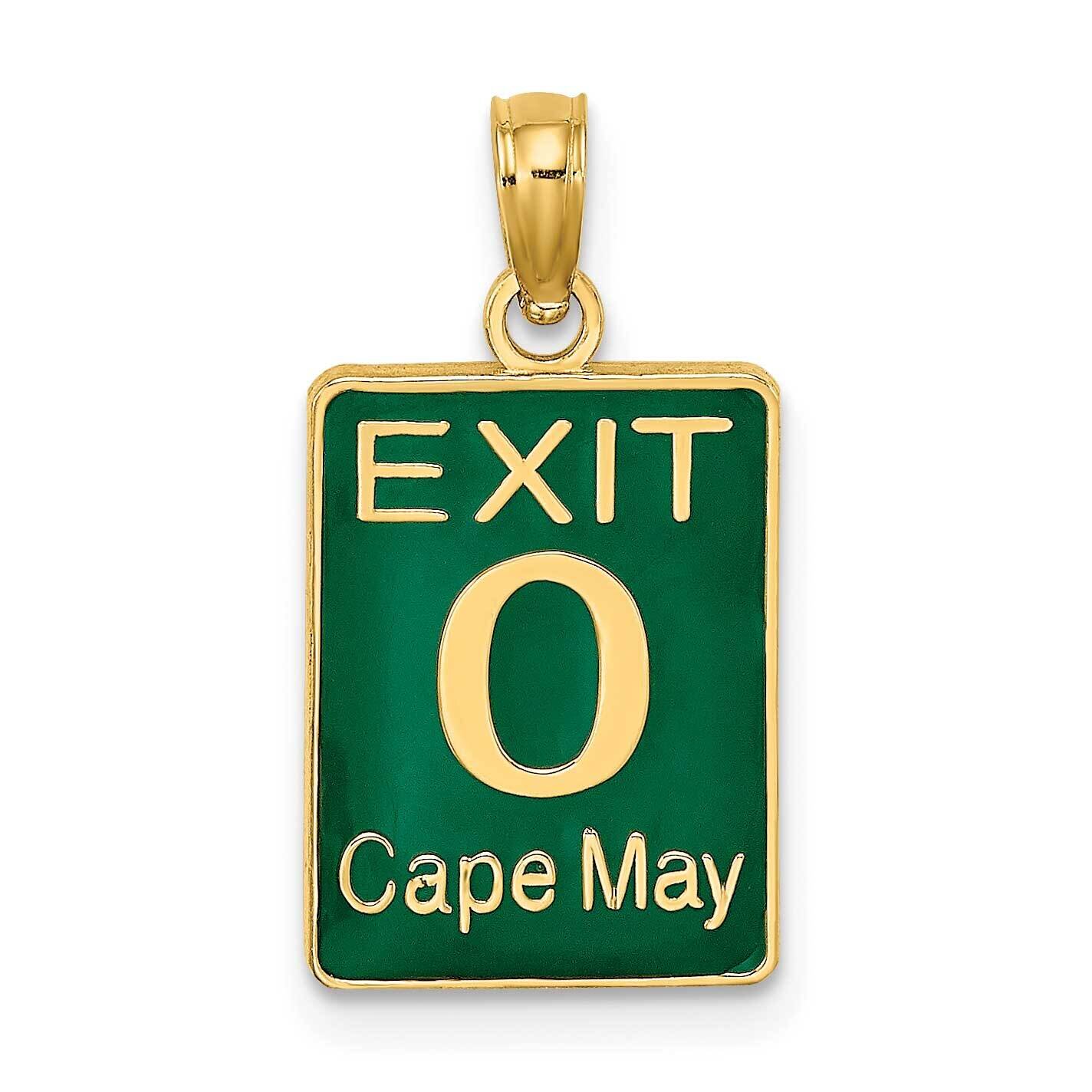 Exit 0 Cape May with Green Enamel Charm 14k Gold K7059, MPN: K7059, 637218142385