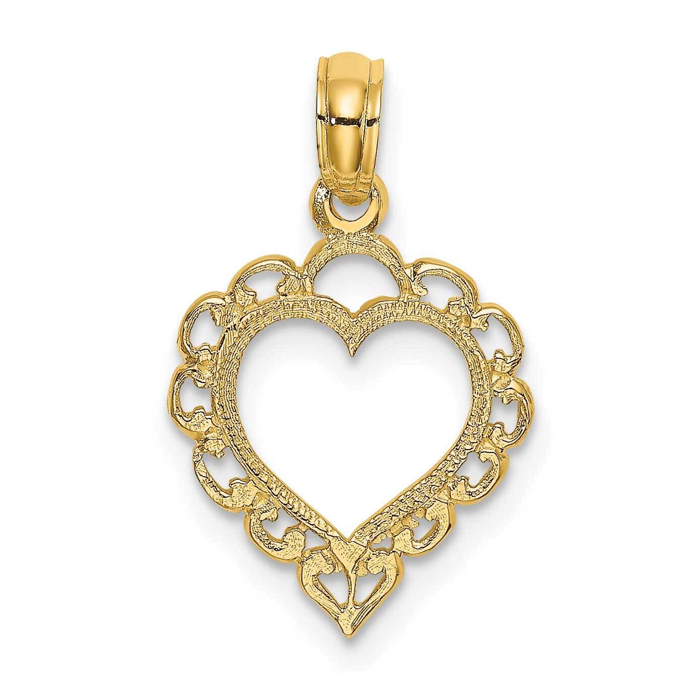 Heart with Lace Trim Charm 14k Gold K7097, MPN: K7097, 637218006410