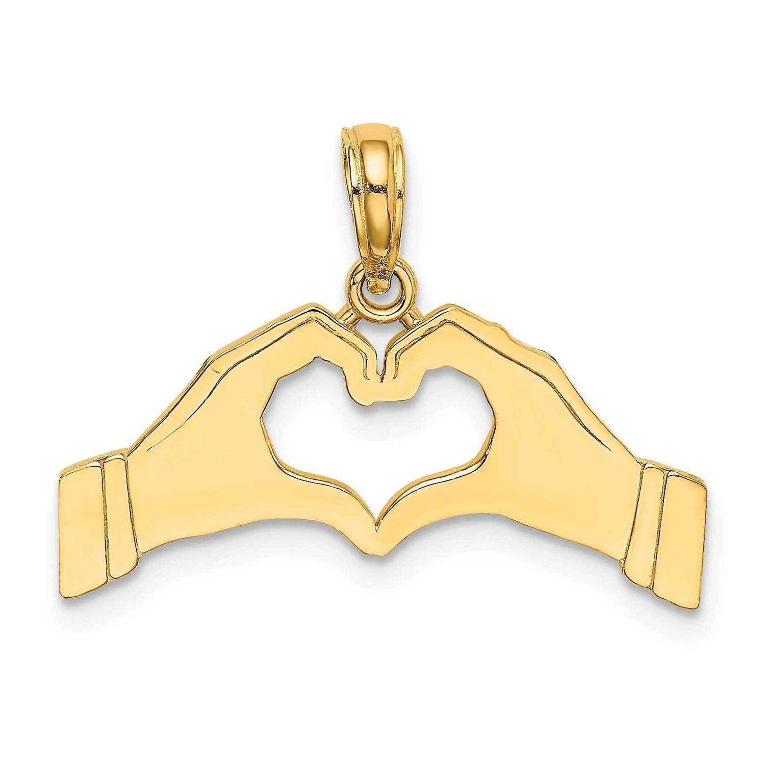Hands Forming A Heart Charm 14k Gold K7109, MPN: K7109, 637218178841