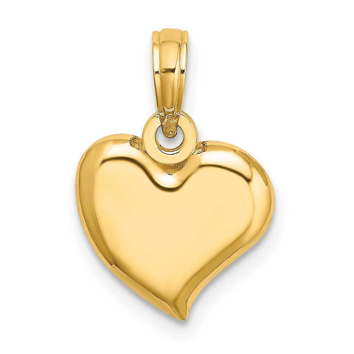 Polished Teardrop Heart Charm 14k Gold 2-D K7118