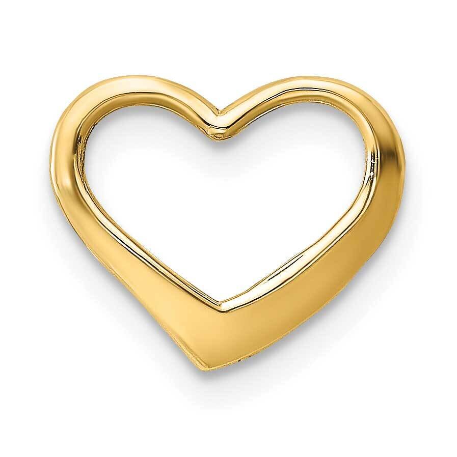Floating Heart Charm 14k Gold 2-D K7119