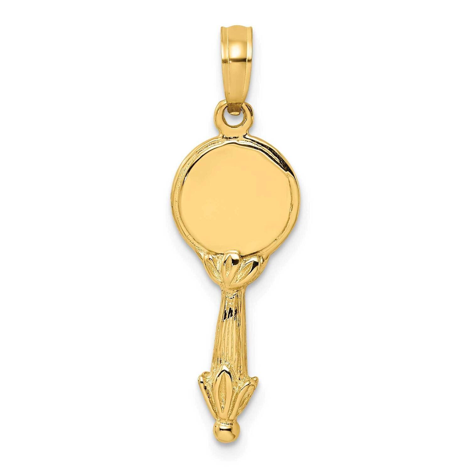 Hand Mirror Charm 14k Gold 3-D K7140, MPN: K7140, 637218008575
