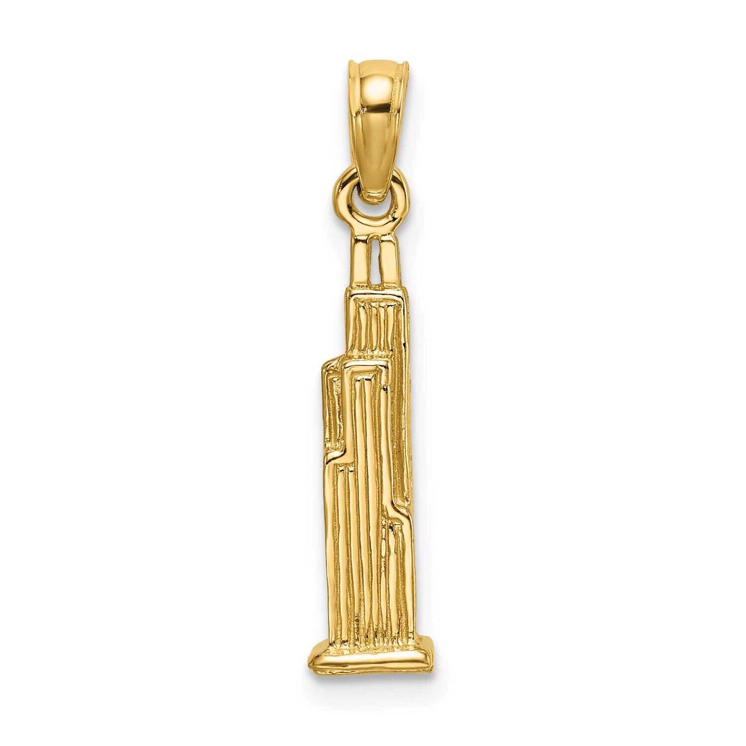 Sear&#39;S Tower (Chicago) Charm 14k Gold 3-D K7147, MPN: K7147, 637218008643