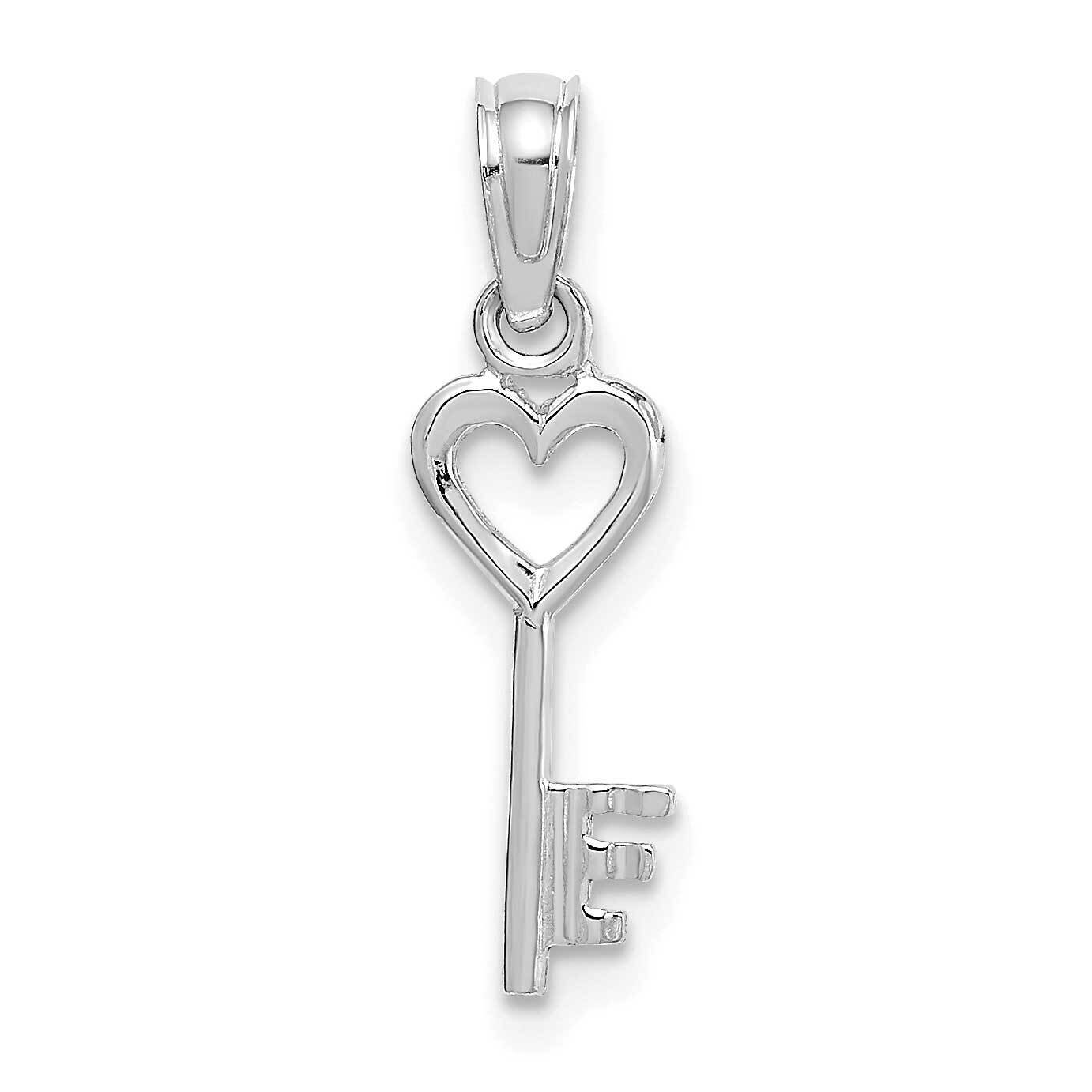 Key with Heart Pendant 14k White Gold K7153W, MPN: K7153W, 196904090220