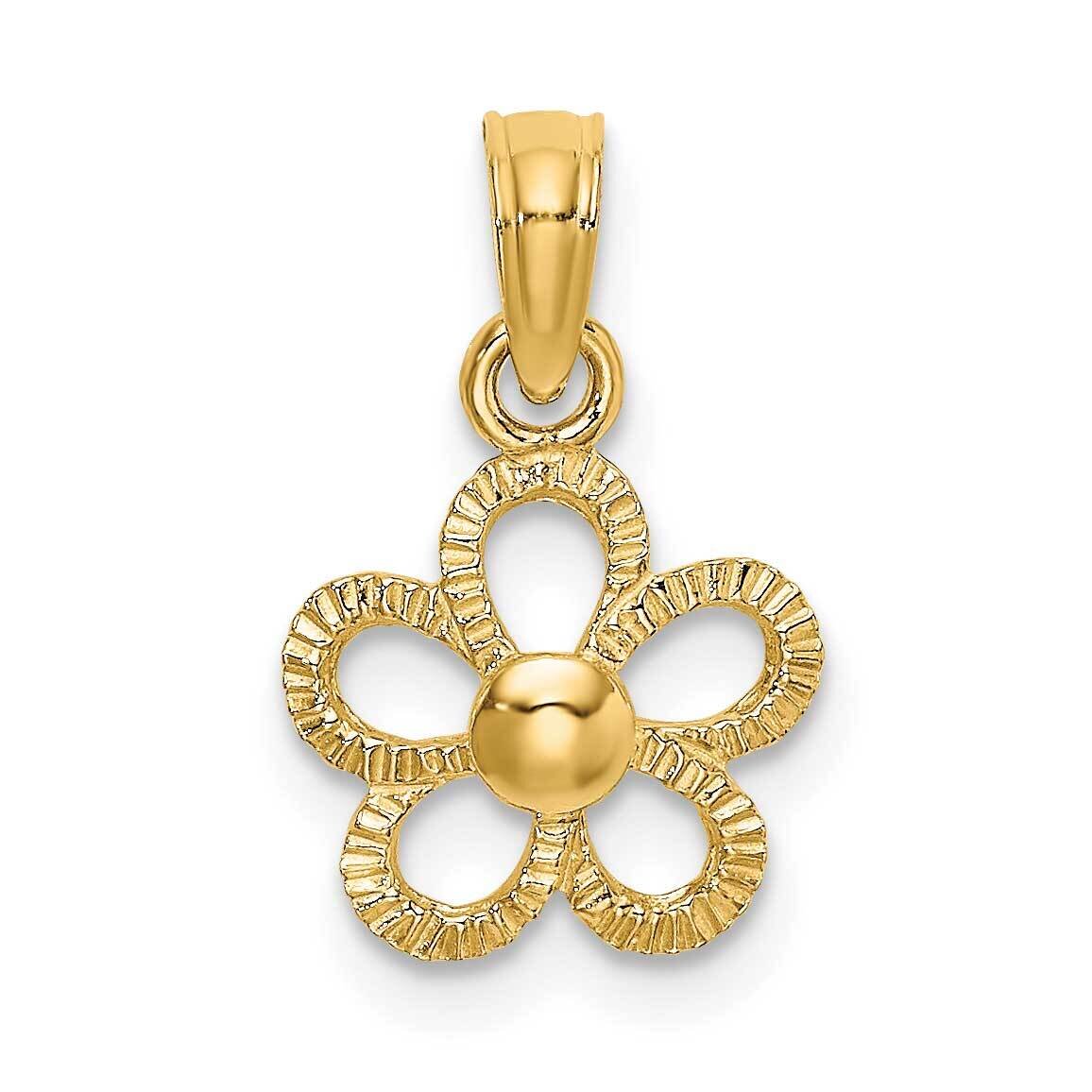 Mini Daisy Flower Charm 14k Gold 2-D K7179