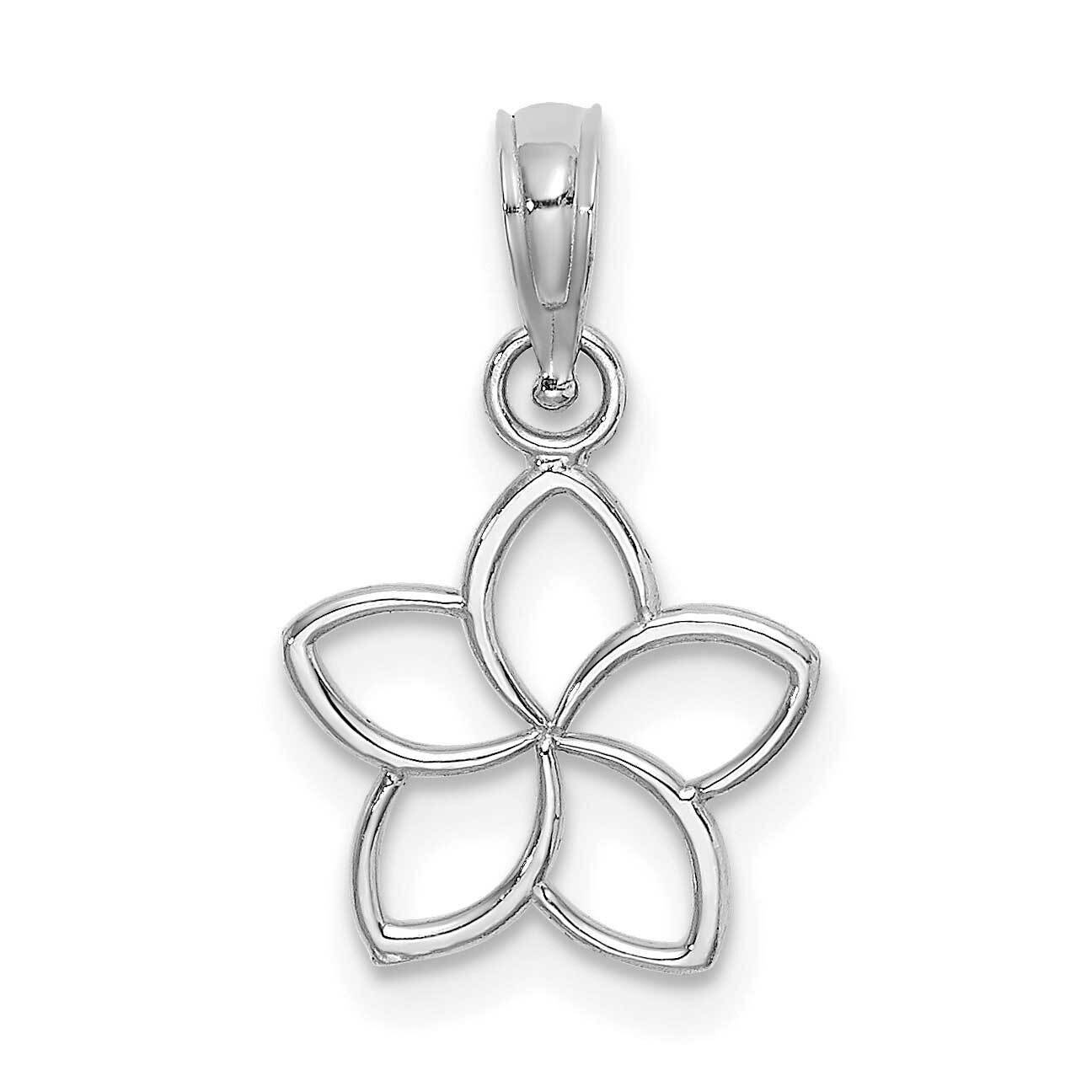 Cut Out Flower Charm 14k White Gold K7188W, MPN: K7188W, 196904088937