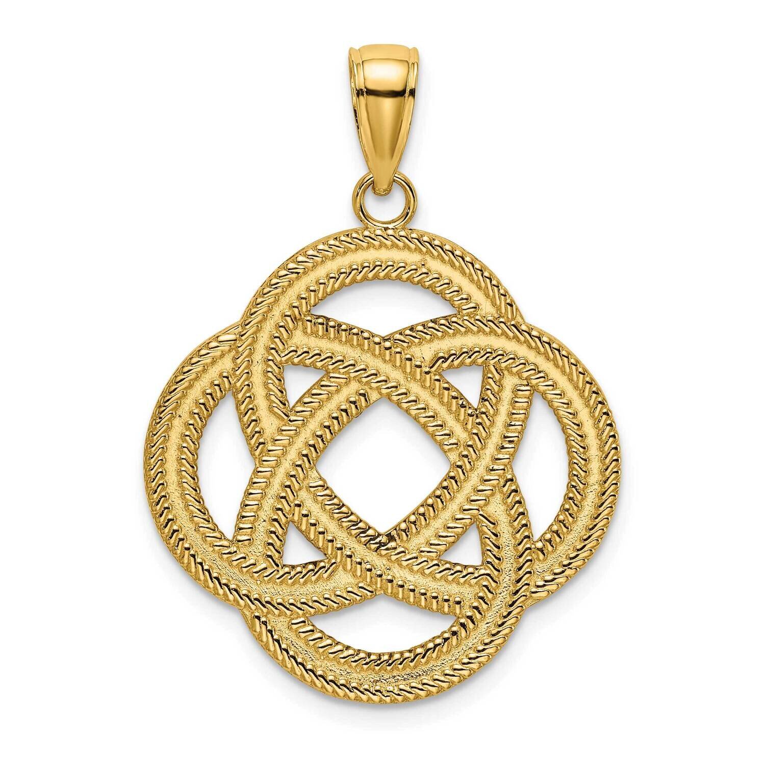 Lrg Celtic Eternity Knot Circle Charm 14k Gold K7201