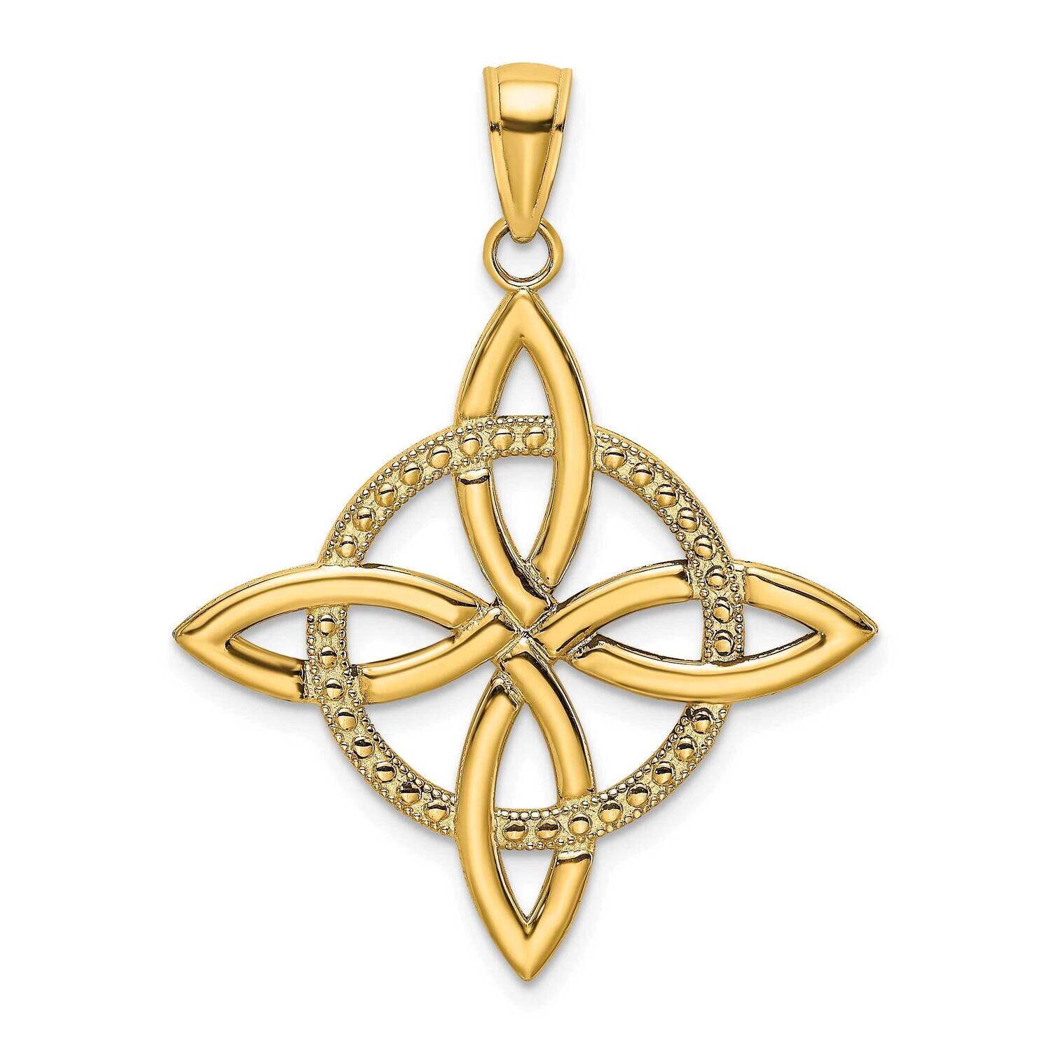 Lrg Celtic Eternity Knot Charm 14k Gold K7202