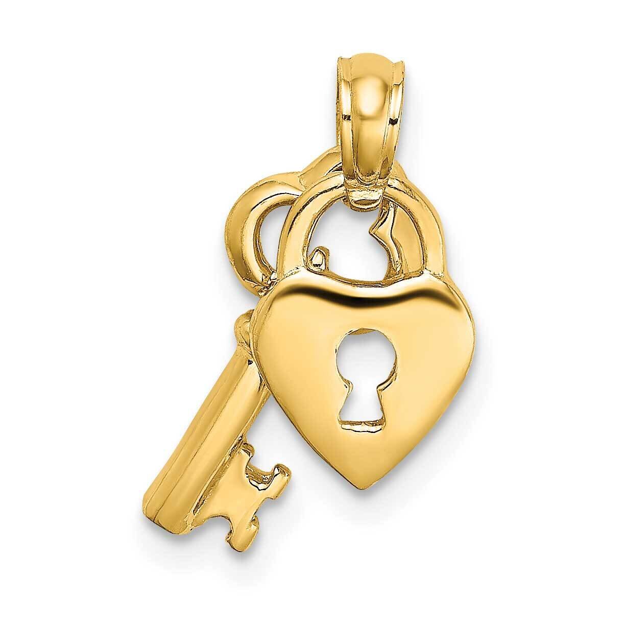Dangling Heart Key Charm 14k Gold K7203, MPN: K7203, 637218046850