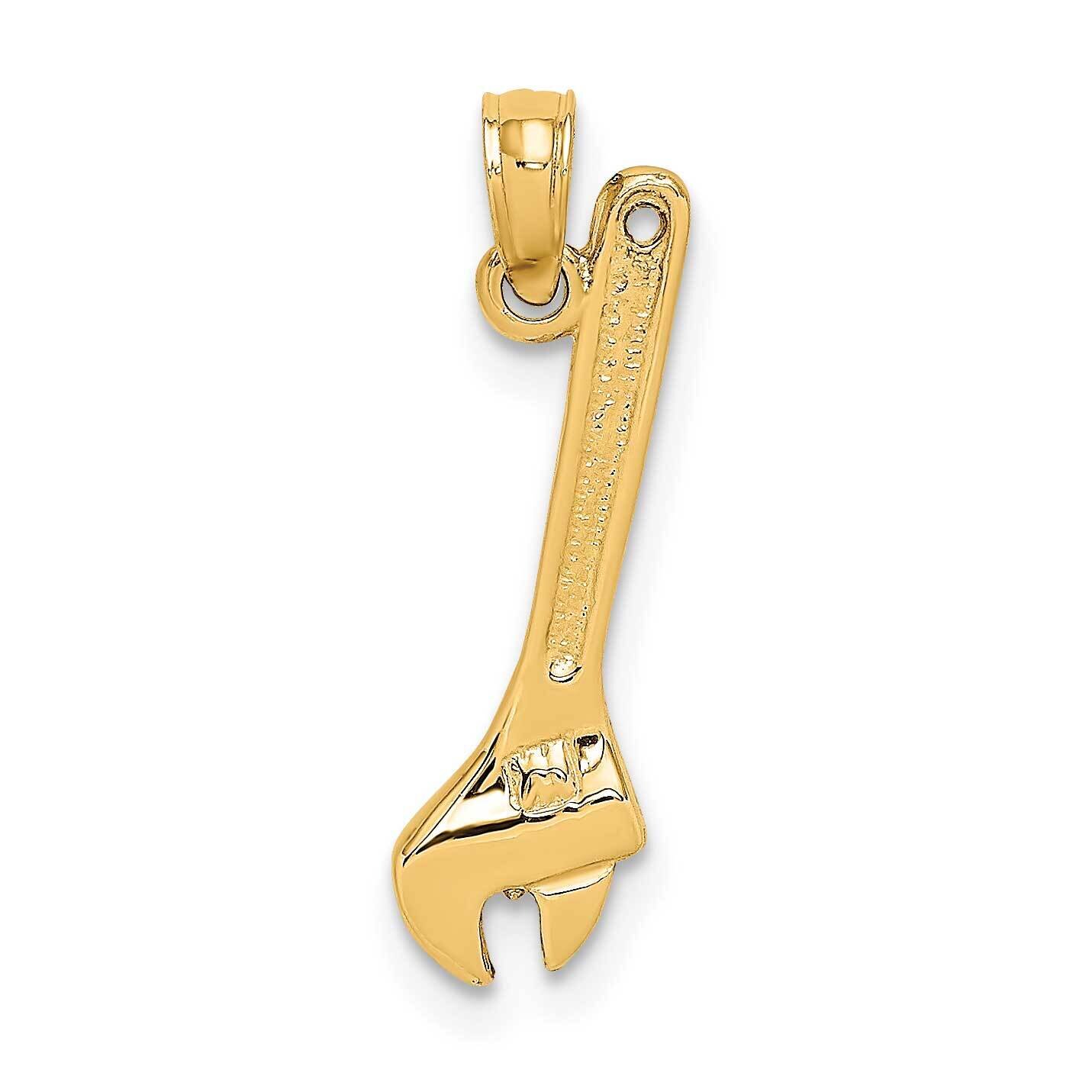 Adjustable Wrench Charm 14k Gold 3-D K7219