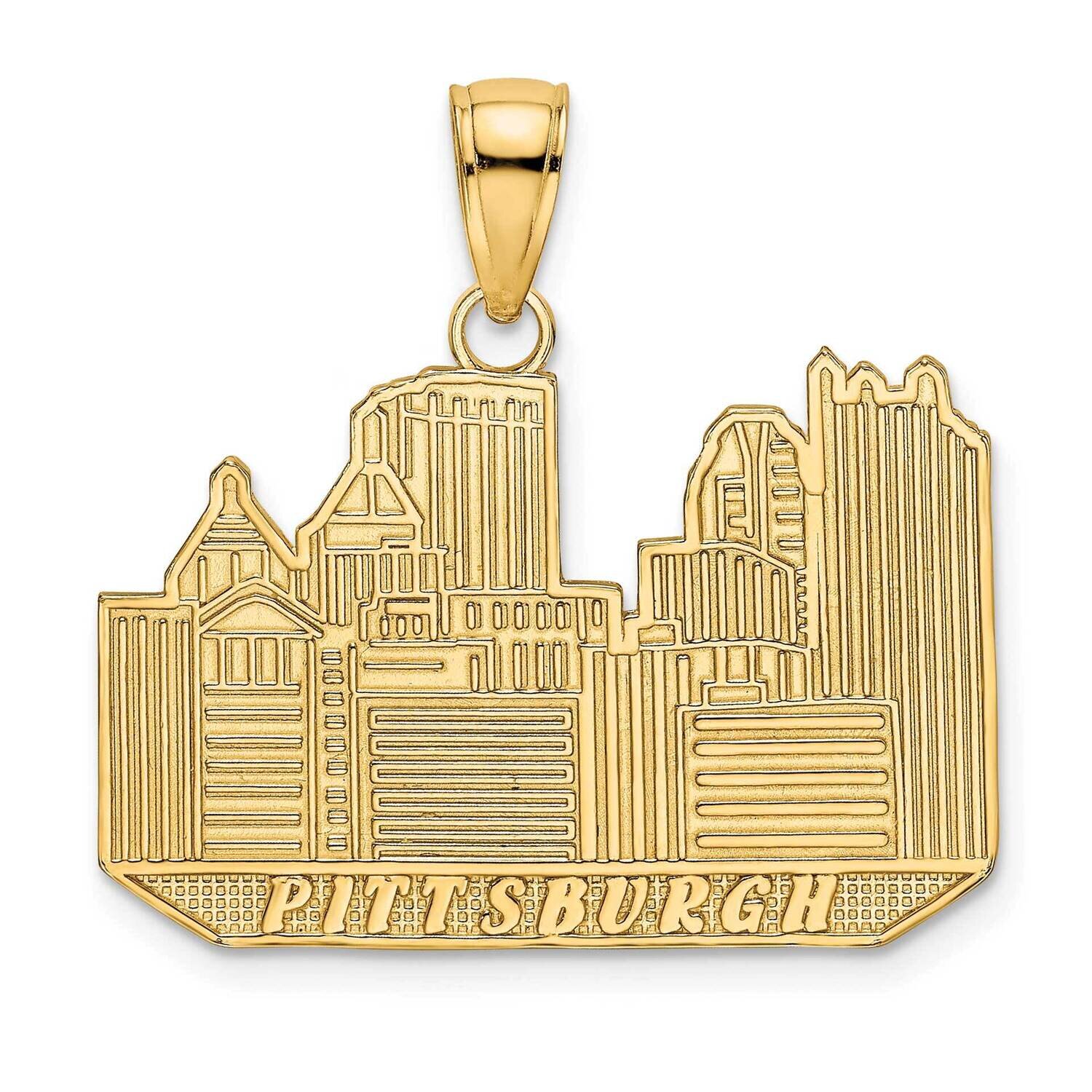 Pittsburgh Skyline Charm 14k Gold K7226