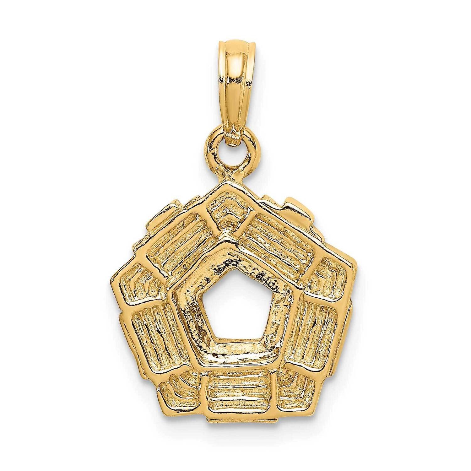 Washington D.C. Pentagon Overview Charm 14k Gold 3-D K7232, MPN: K7232, 637218063918