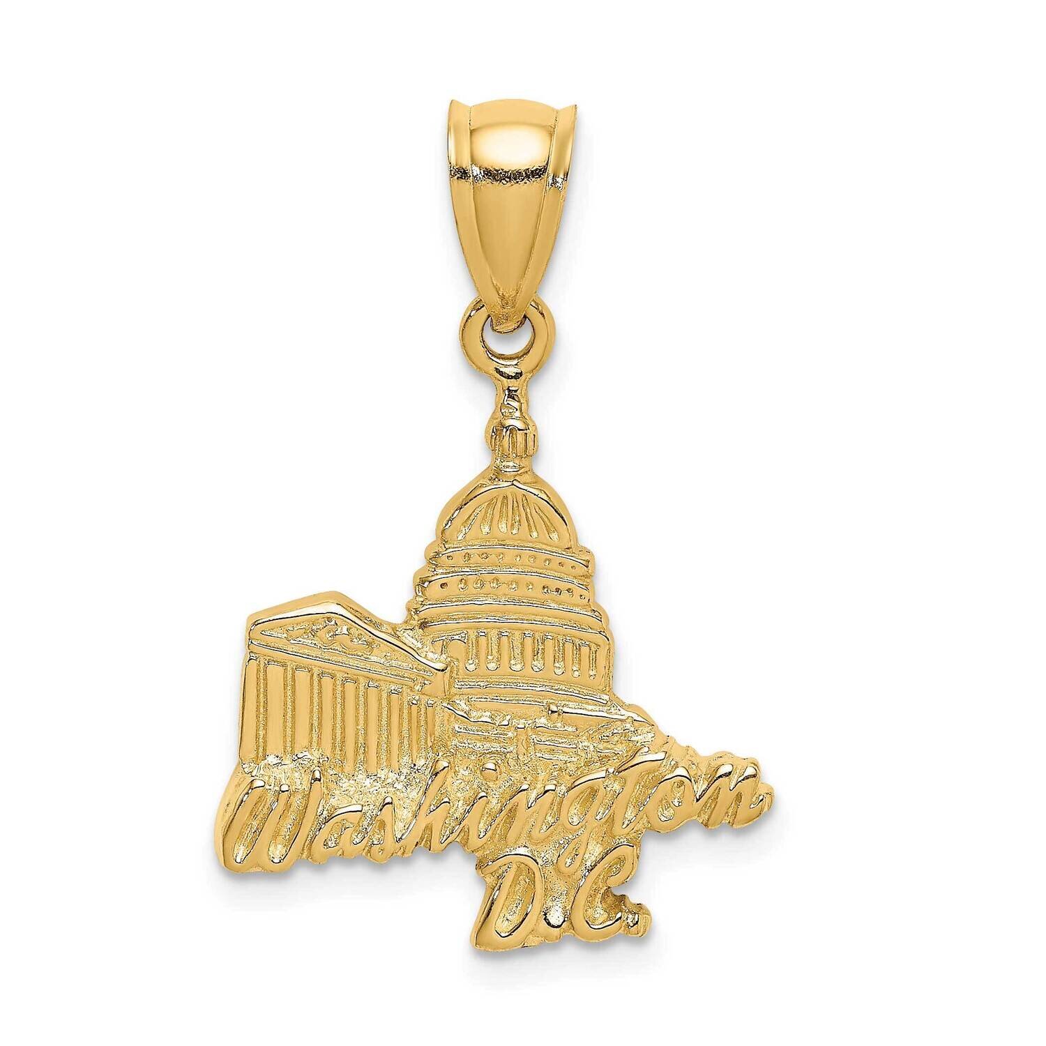 Washington D.C. Capital Bldg Profile Charm 14k Gold K7235