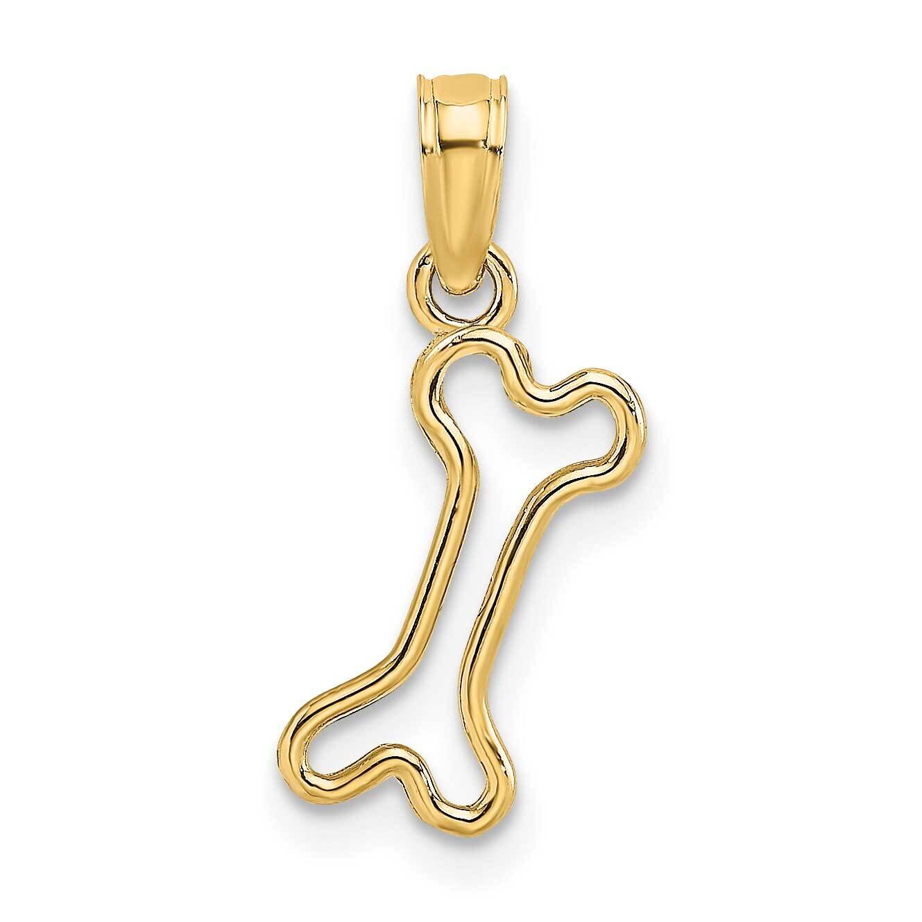 Polished Mini Dog Bone Charm 14k Gold Cut-out K7270, MPN: K7270, 637218170777