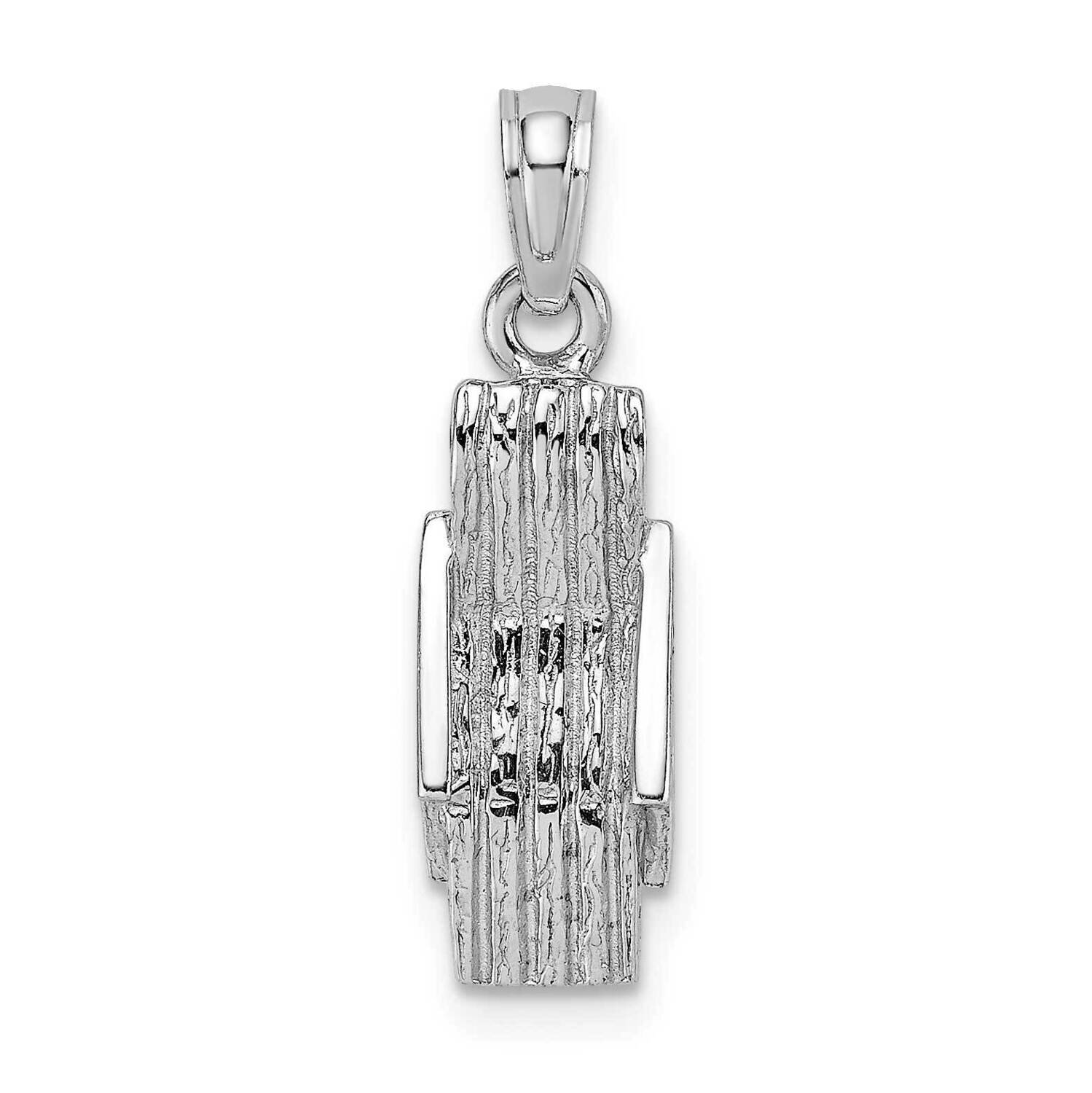 3-D Lounge Beach Chair Charm 14k White Gold K7276W, MPN: K7276W, 637218125951