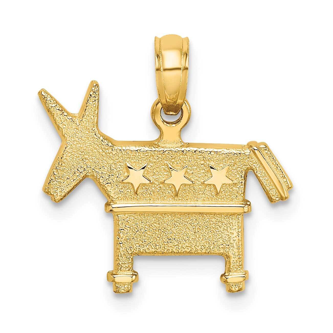 Democratic Donkey Charm 14k Gold 3-D Textured K7298