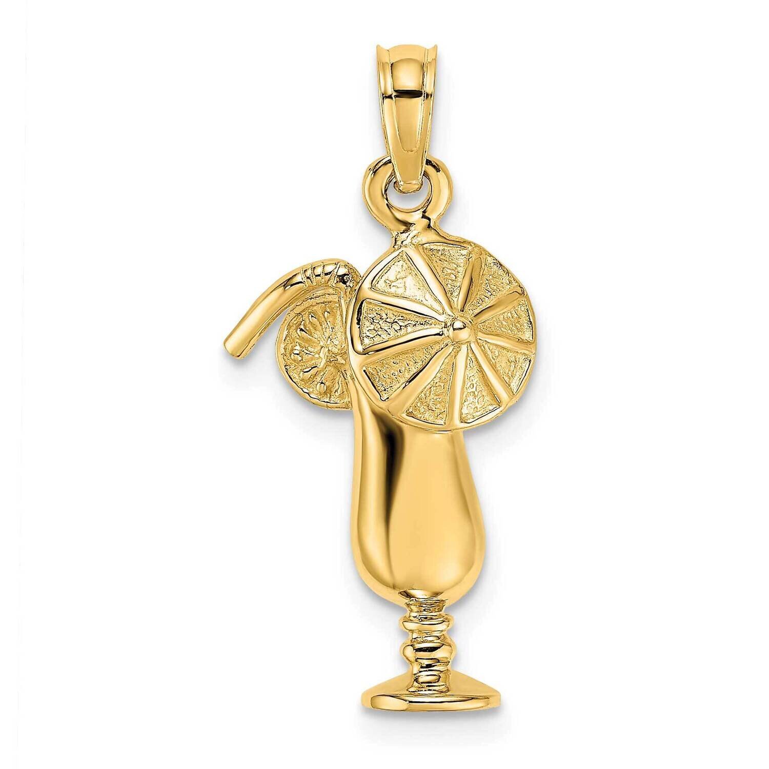 2-D Tropical Drink Charm 14k Gold Polished K7302, MPN: K7302, 637218104727