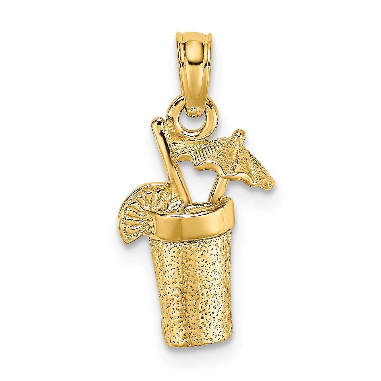 Cocktail Cocktail Drink with Umbrella Charm 14k Gold 2-D K7306, MPN: K7306, 637218107315