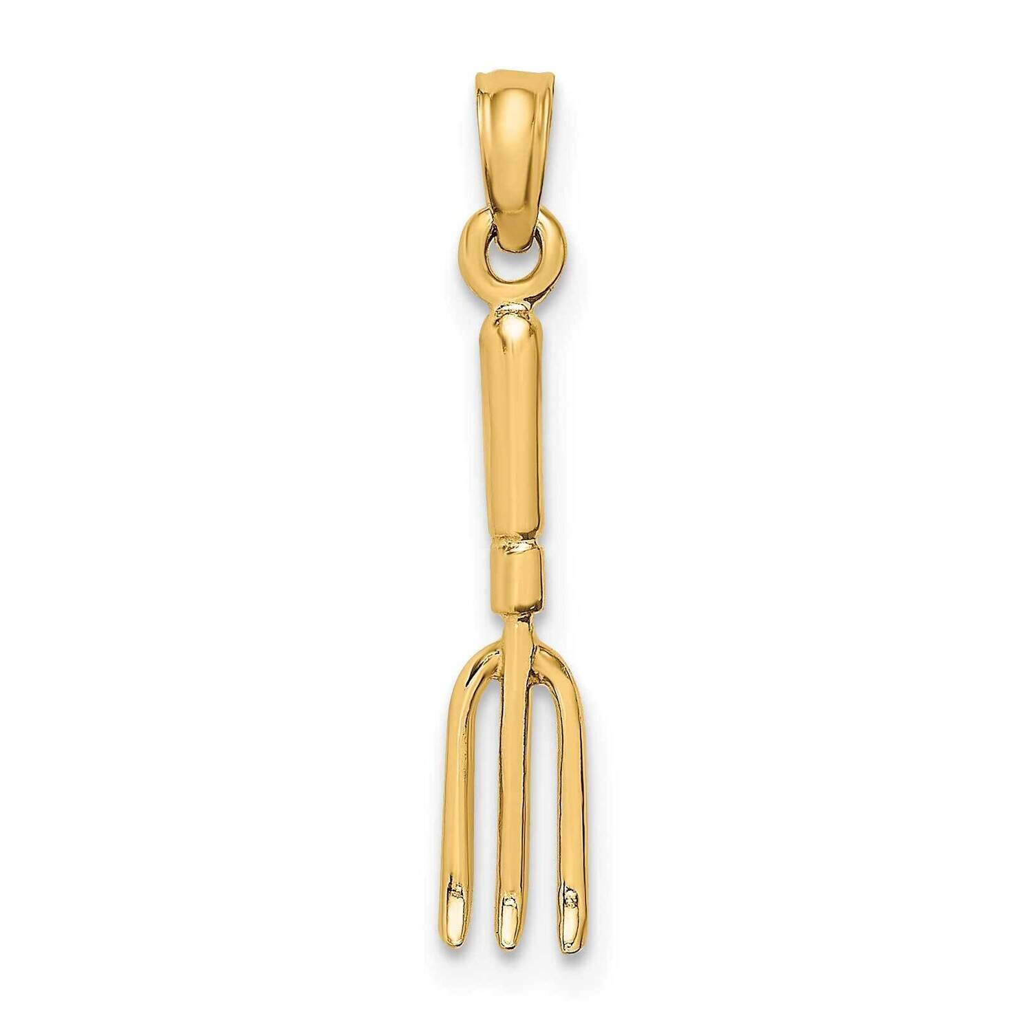 Hp Fork Garden Tool Charm 14k Gold 3-D K7318, MPN: K7318, 637218116966