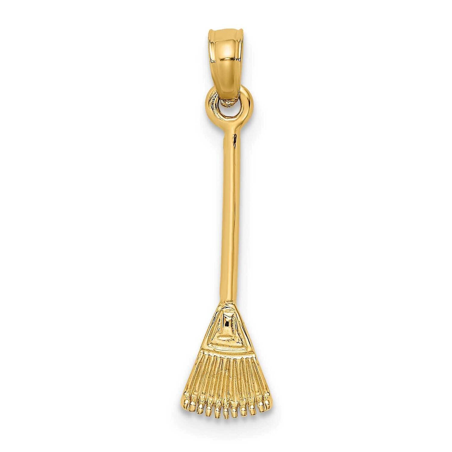 Leaf Rake Garden Tool Charm 14k Gold 3-D K7321, MPN: K7321, 637218116997