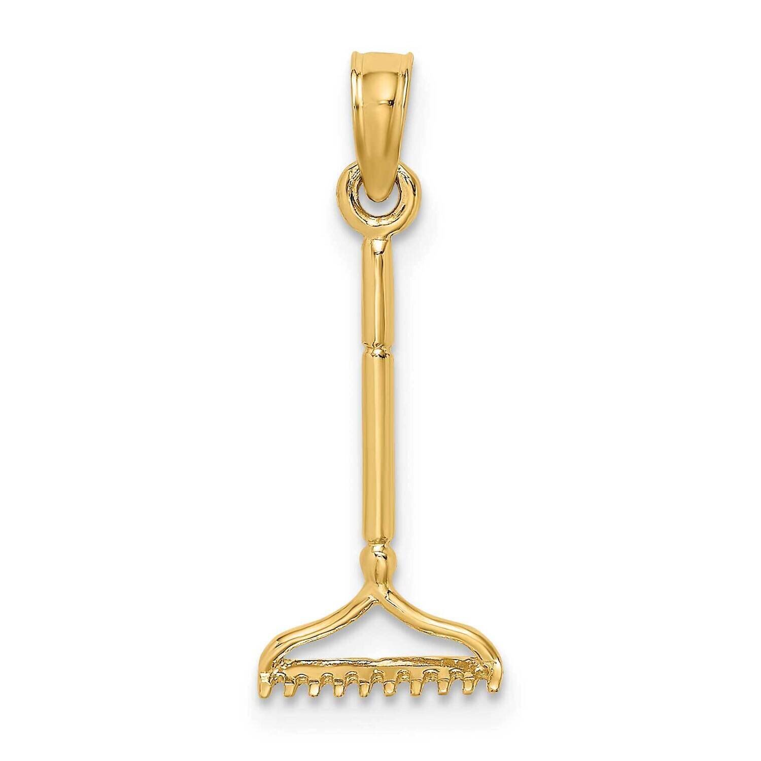 Landscape Rake Garden Tool Charm 14k Gold 3-D K7322, MPN: K7322, 637218117000